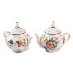 37624-1121 Flower Market Teapot Salt & Pepper Set - White