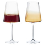 ASD10358 Set of 2 Empire Wine Glasses Amber