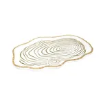 VT9761 Glass Oval Tray Gold Grained