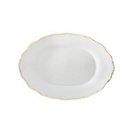 VL-5314-ODG Ophelia Gold, White, 14'' Oval Serving Plate