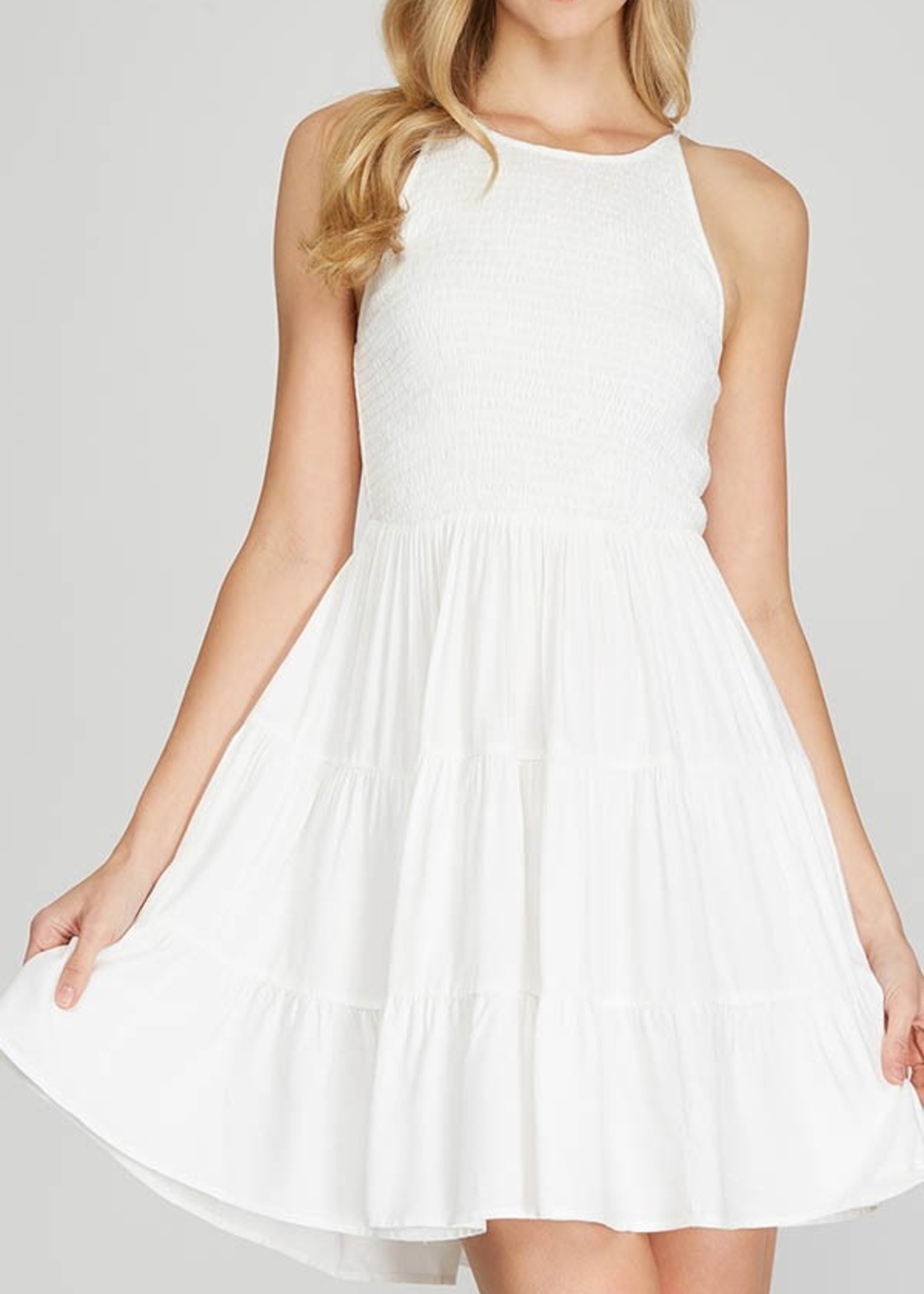 SS8999 - Smocked Top Tiered Dress 