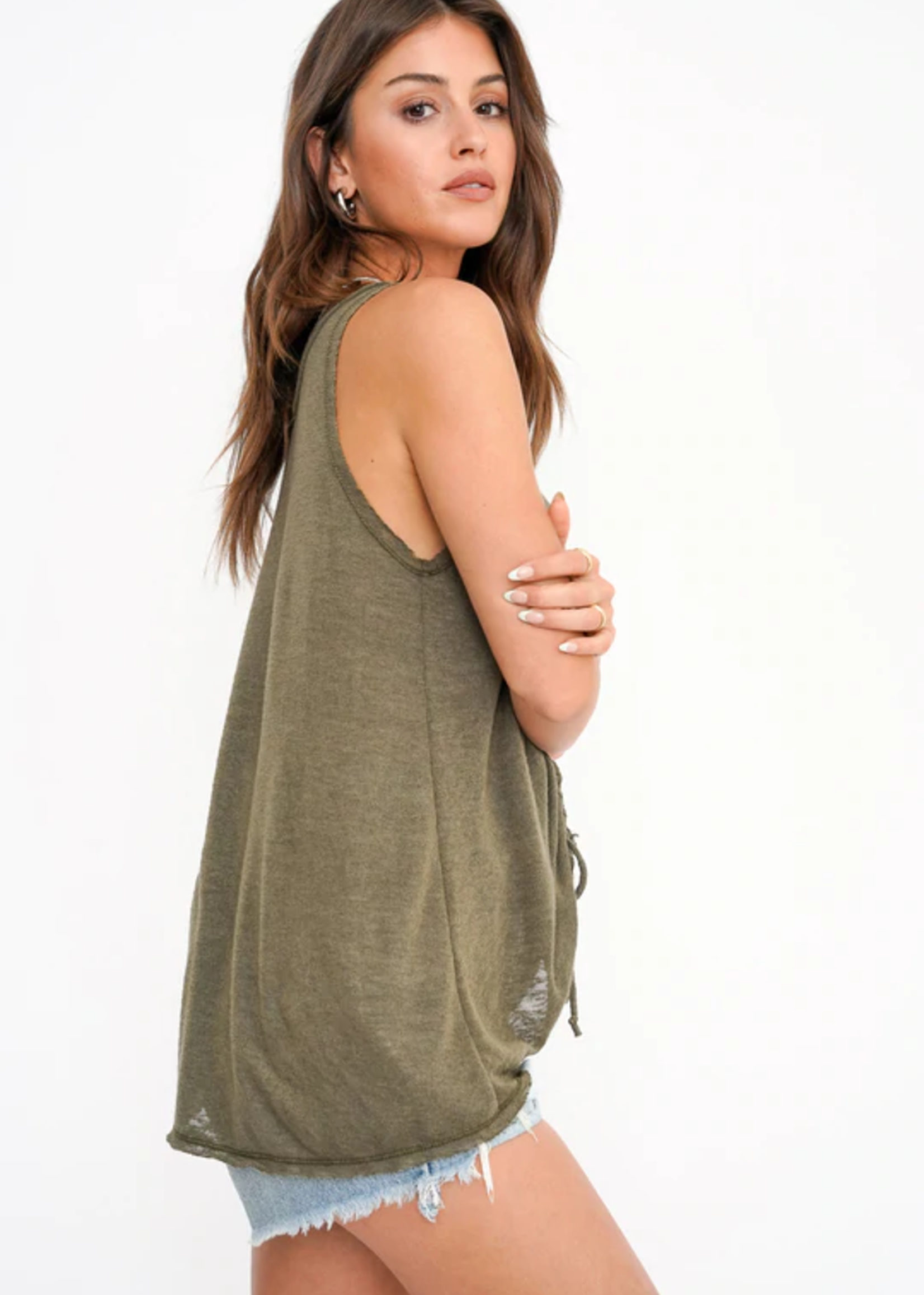 Project Social T Cassie Ruched Tank - Olive