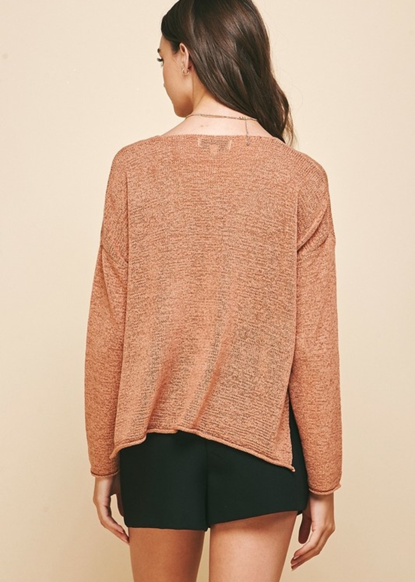 Lightweight Knit Sweater - Coral