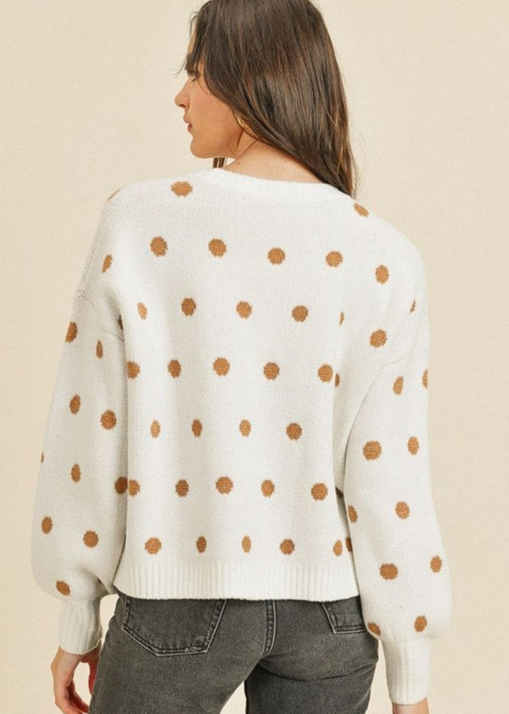 Sweater with Polka Dots - Ivory
