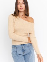 One Shoulder Sweater - Taupe