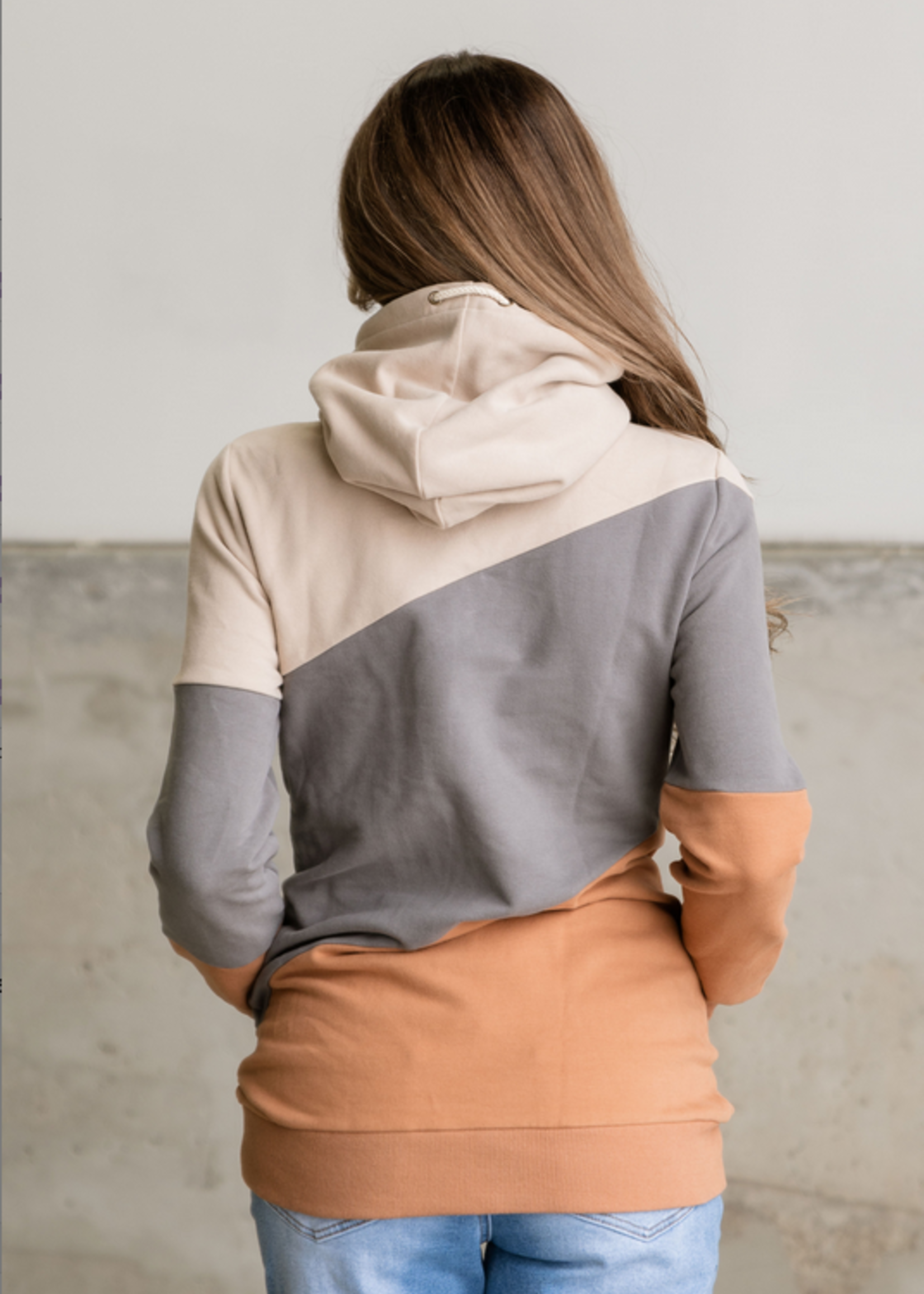 Ampersand Avenue Singlehood Sweatshirt - Cream/Grey/Orange