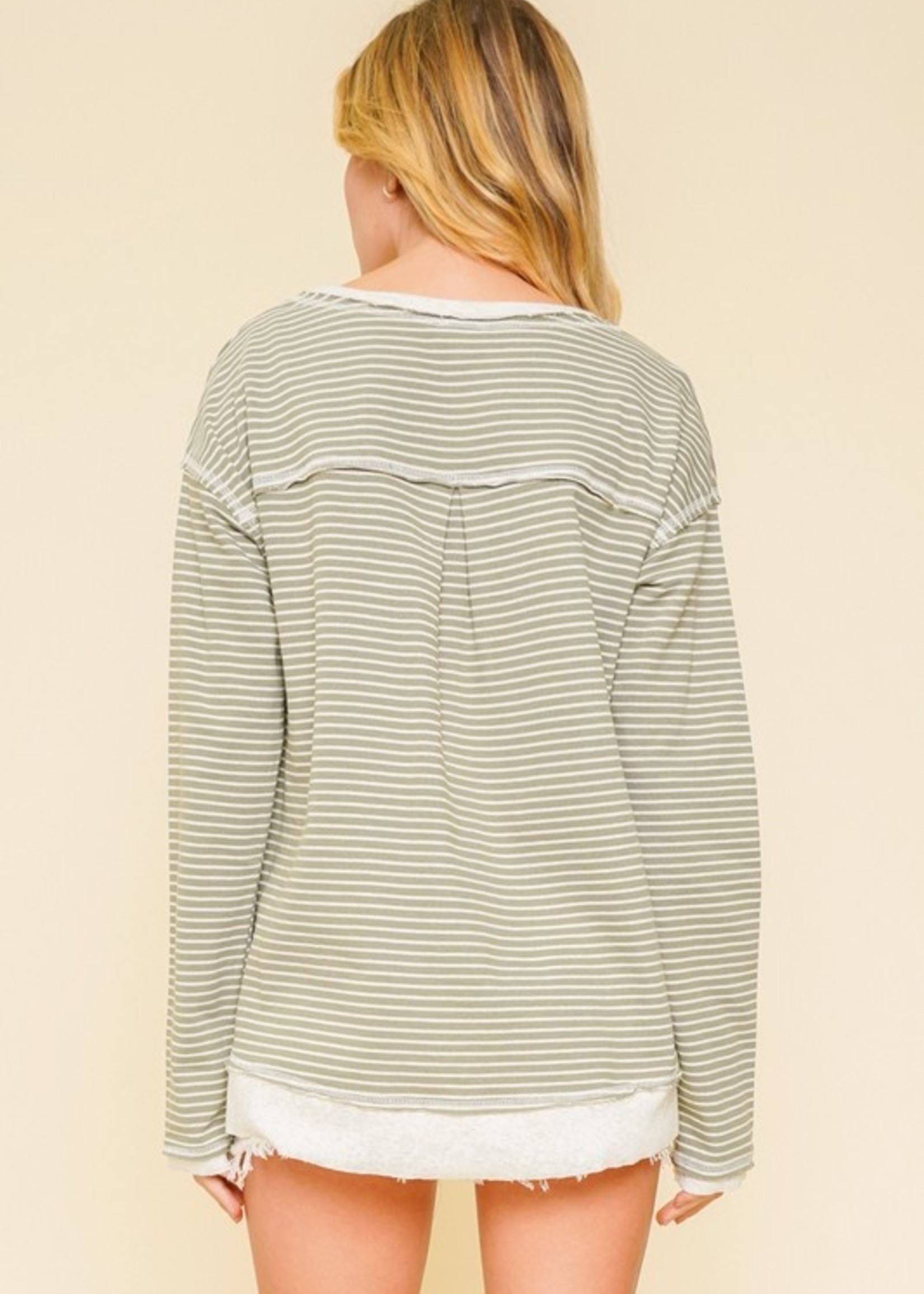 Stripe Pullover - Olive