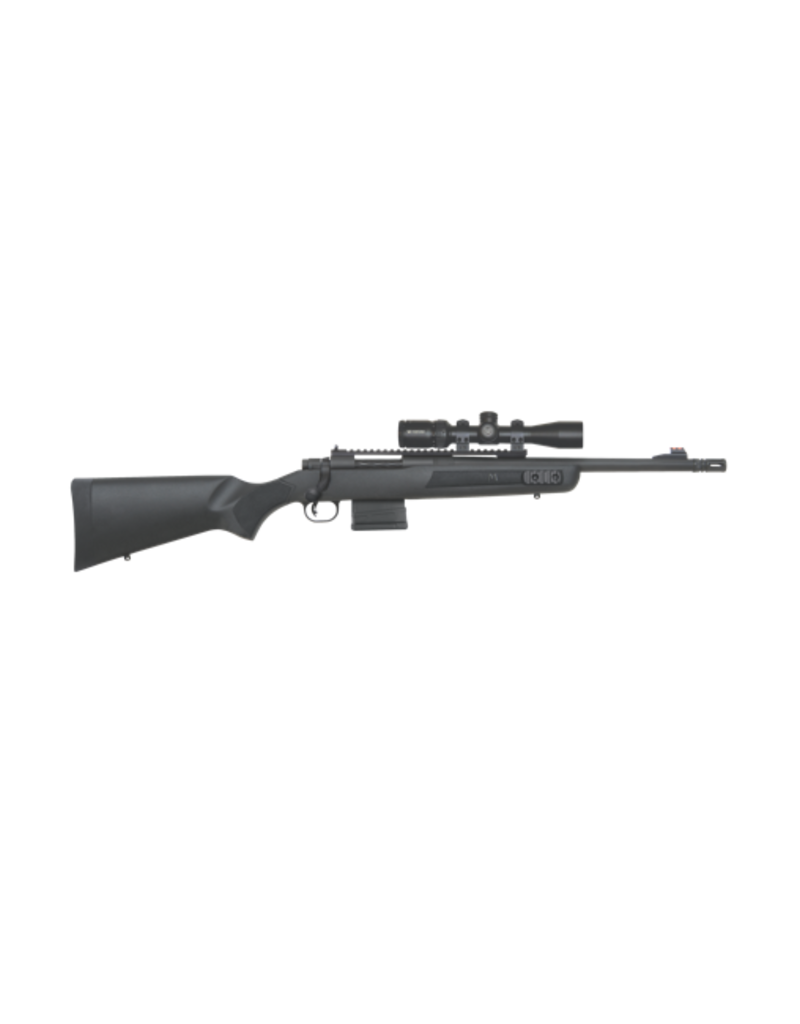 Mossberg/Maverick MOSSBERG MVP SCOUT, #27793, 308WIN, 16" FORWARD MOUNTED PICATINNY RAIL, GHOST RING REAR SIGHT, PICATINNY RAILS ON SIDE OF FOREND, TACTICAL BOLT HANDLE, 1-10 ROUND MAGAZINE, VORTEX OPTICS SCOUT 2-7X SCOPE, SLING