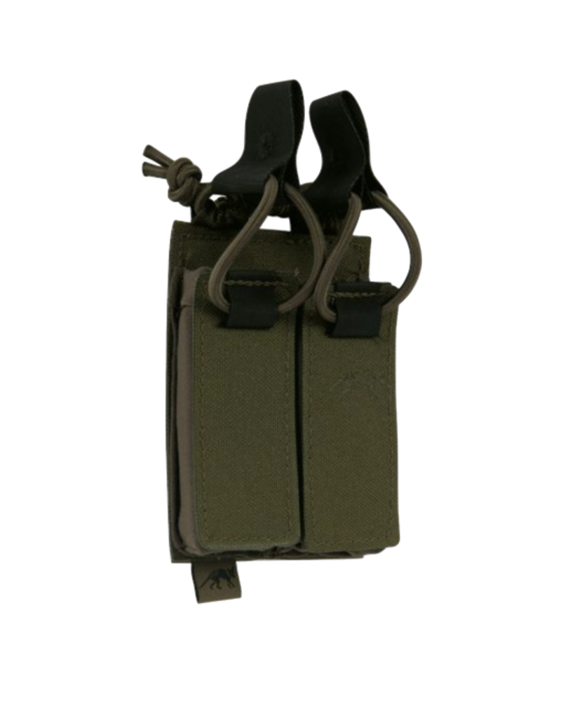 TASMANIAN TIGER TASMANIAN TIGER DOUBLE PISTOL MAG POUCH, BUNGEE, OLIVE