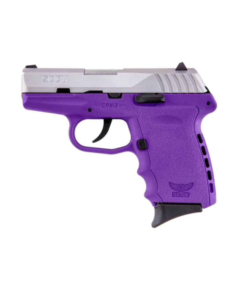 SCCY SCCY INDUSTRIES CPX-2, #CPX-2TTPU, 9MM, DOUBLE ACTION ONLY, PURPLE POLY FRAME, TWO TONE