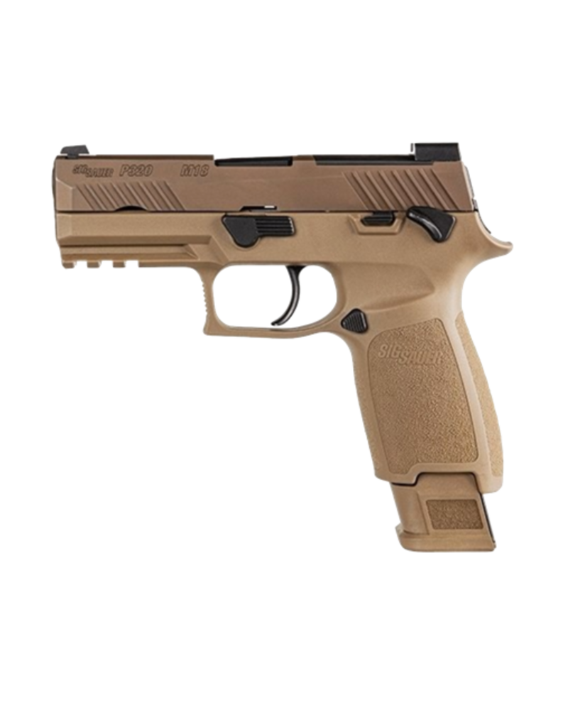 SIG SAUER M18, P320, 9MM, 3.9IN, COYOTE, (1) 17RD (2) 21RD MAG, MANUAL