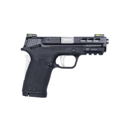 Smith & Wesson SMITH & WESSON M&P380 PORTED PERFORMANCE CENTER SHIELD EZ, #12718, 380ACP, THUMB SAFETY, FIBER OPTIC SIGHT, SILVER BARREL