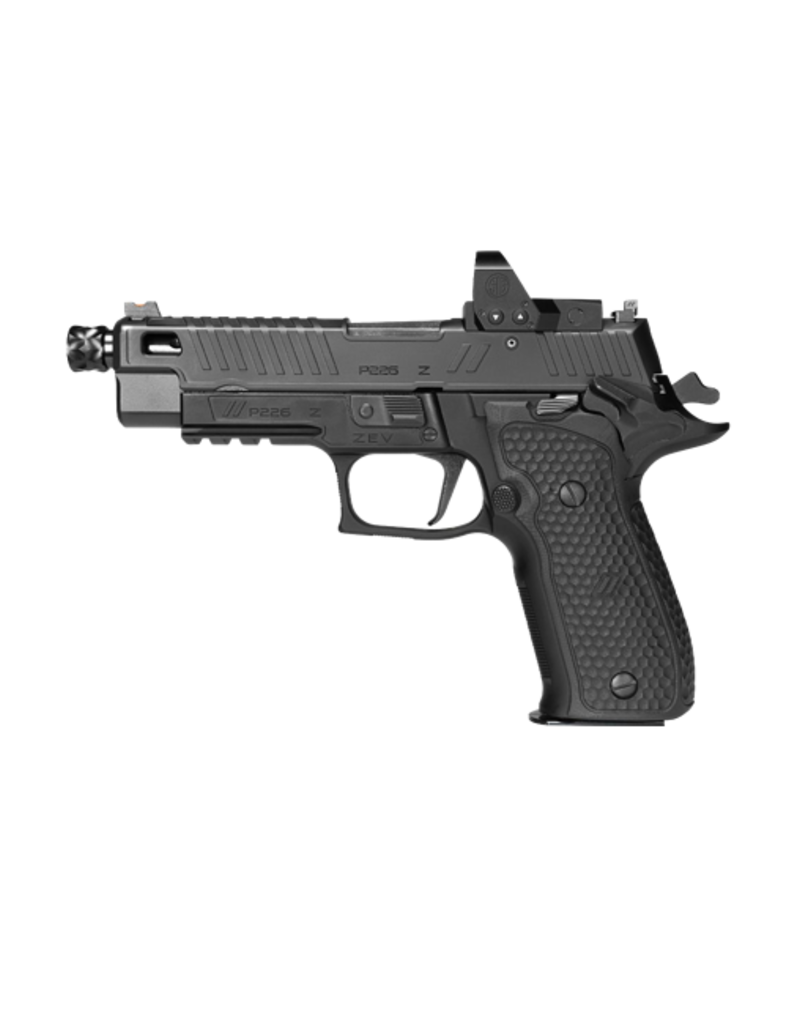 Sig Sauer SIG SAUER P226, E26R-9-ZEV-SAO-TB-RXP,  9MM, 4.9IN, ZEV, BLK, SAO, ZEV COMBAT SIGHTS, BLACK G10 GRIP, (3) 15RD STEEL MAG, THREADED (1/2-28 RH), ROMEO1PRO