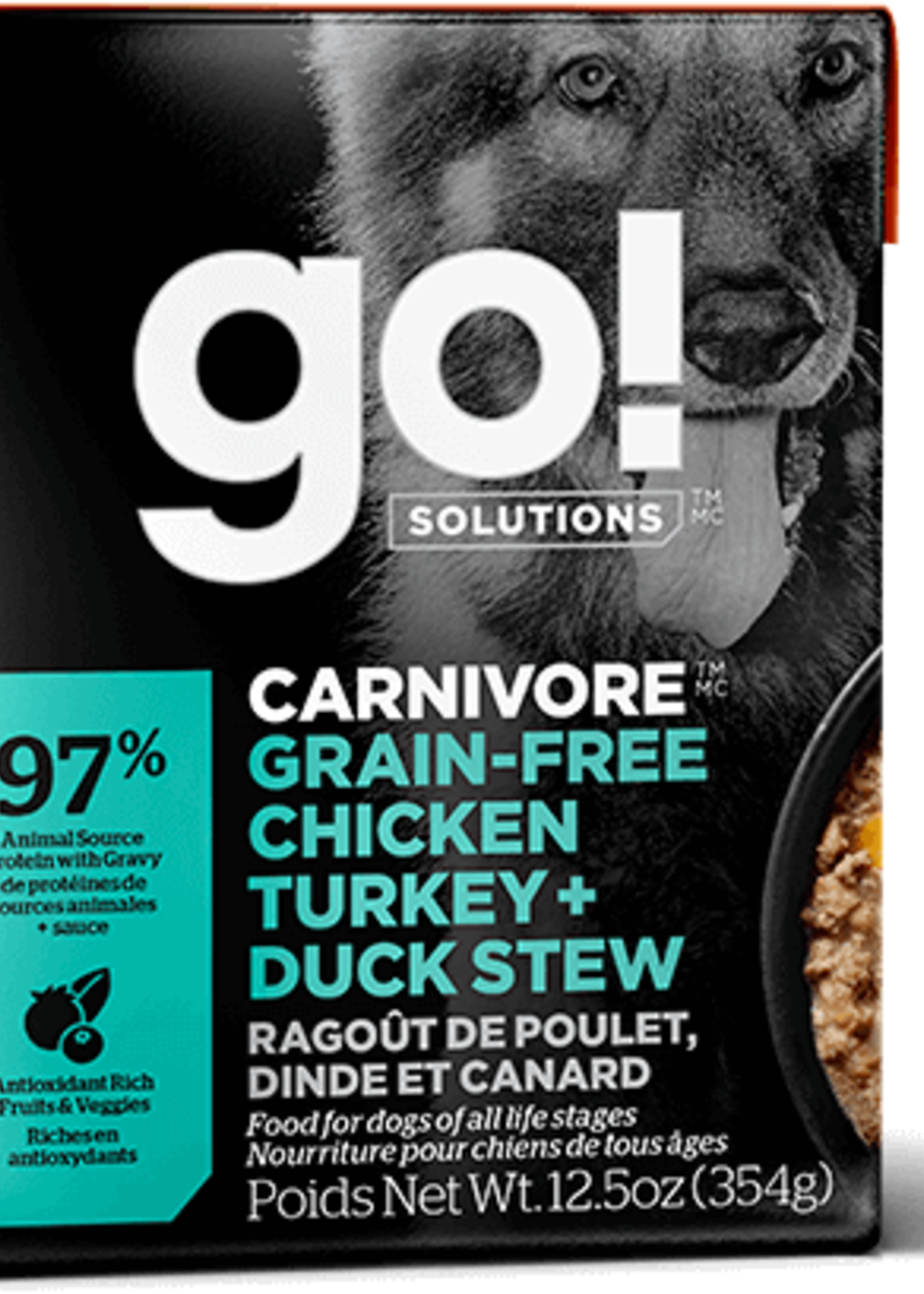 Go! Solutions GO! Dog Carnivore GF Chicken Turkey Duck Stew Dog 12.5oz