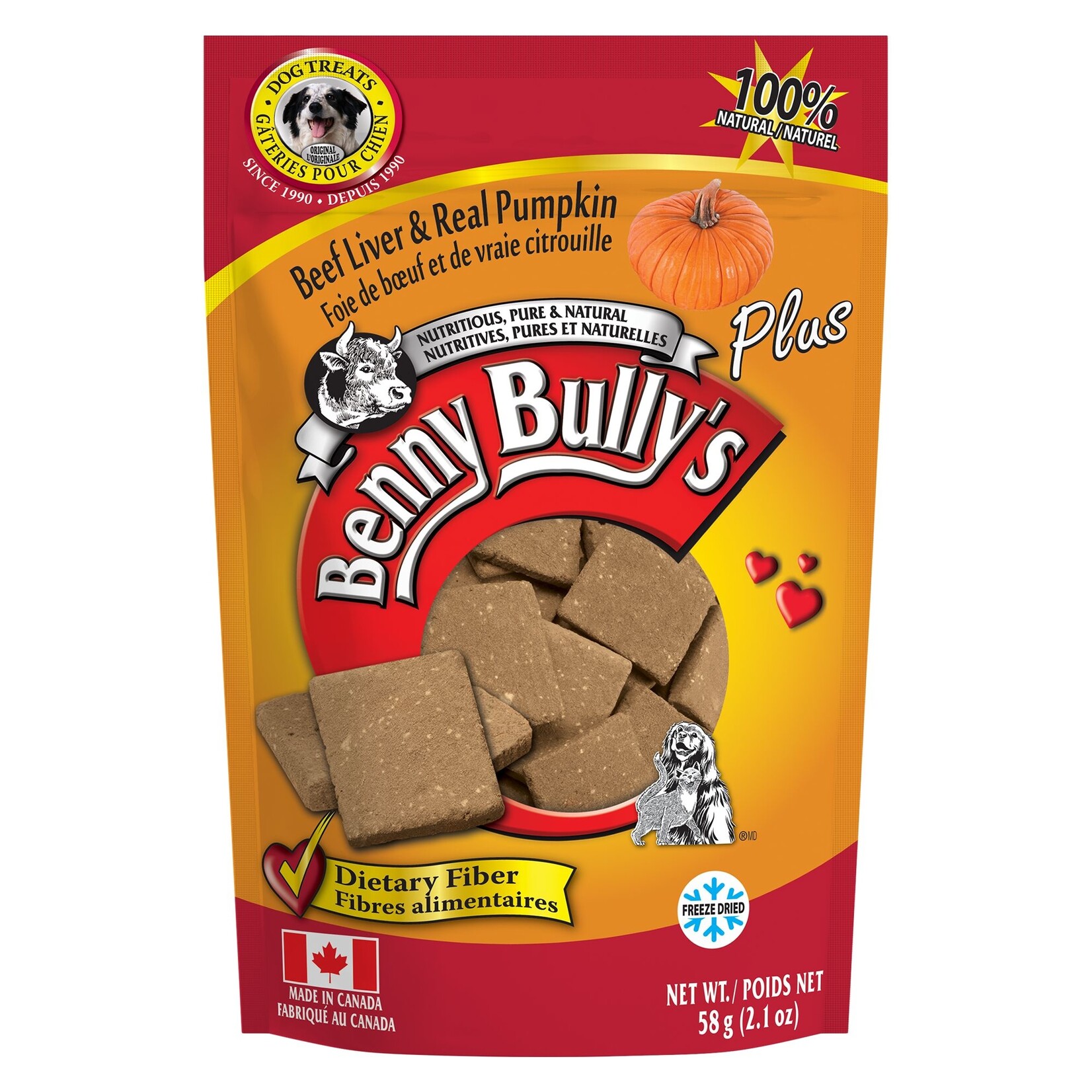 Benny Bully's Beef Liver with Pumpkin  58gm.