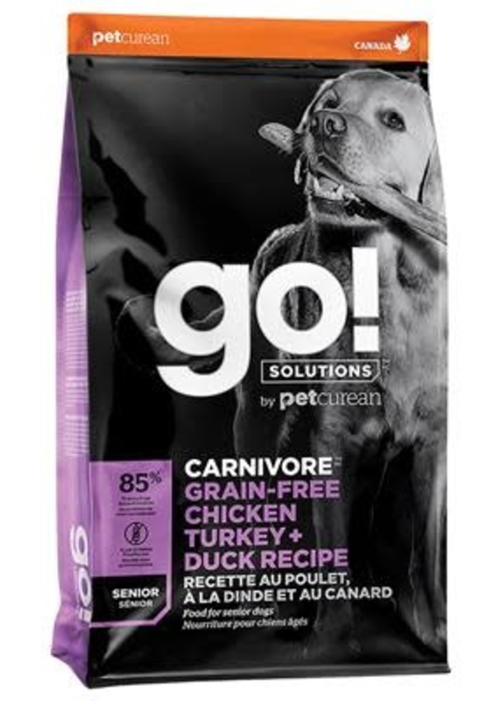 Go! Solutions GO! Dog Carnivore Grain Free Chicken Turkey Duck Senior  Dog 22lb
