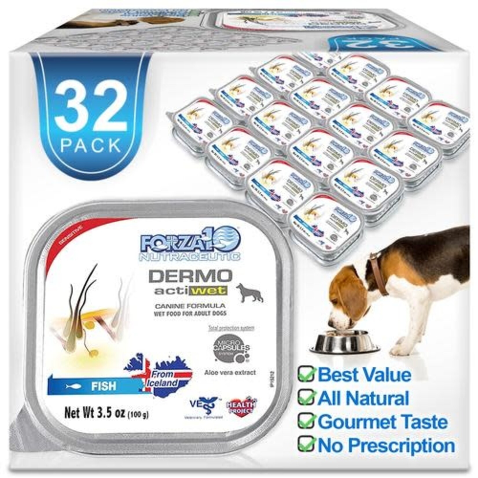 Forza10 Forza10 Dermo ActiWet 32 pack 3.5 oz each FULL CASE ONLY
