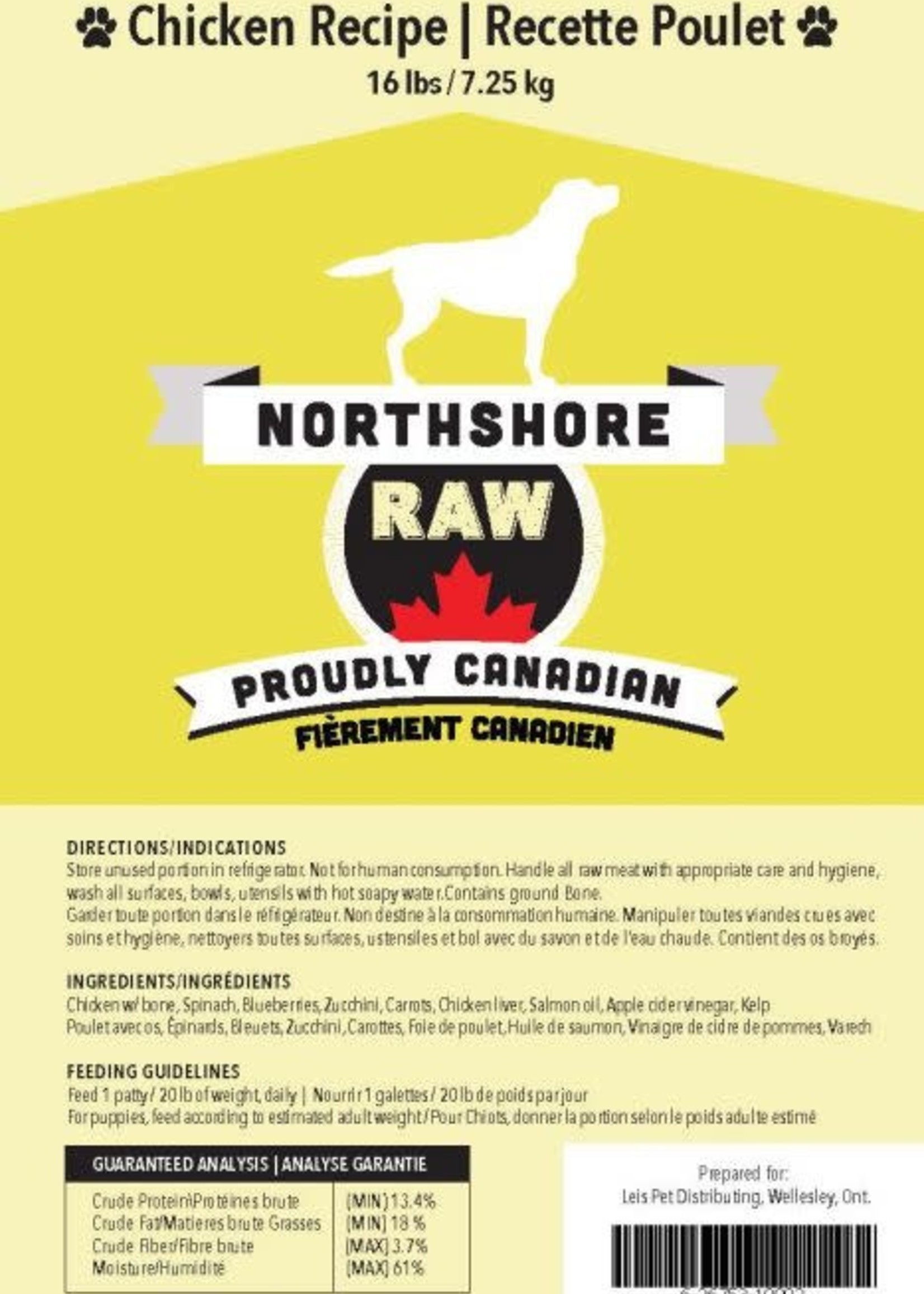 Northshore Raw Chicken Recipe 16lb