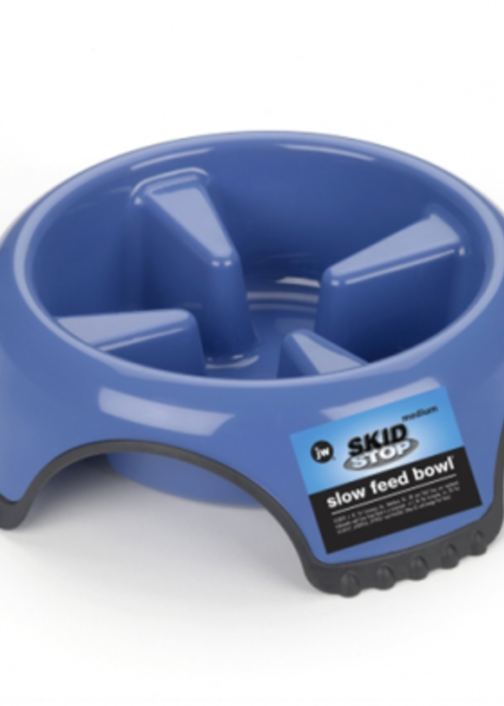 JW SkidStop Slow Feed Bowl Medium (assorted Blue/White)