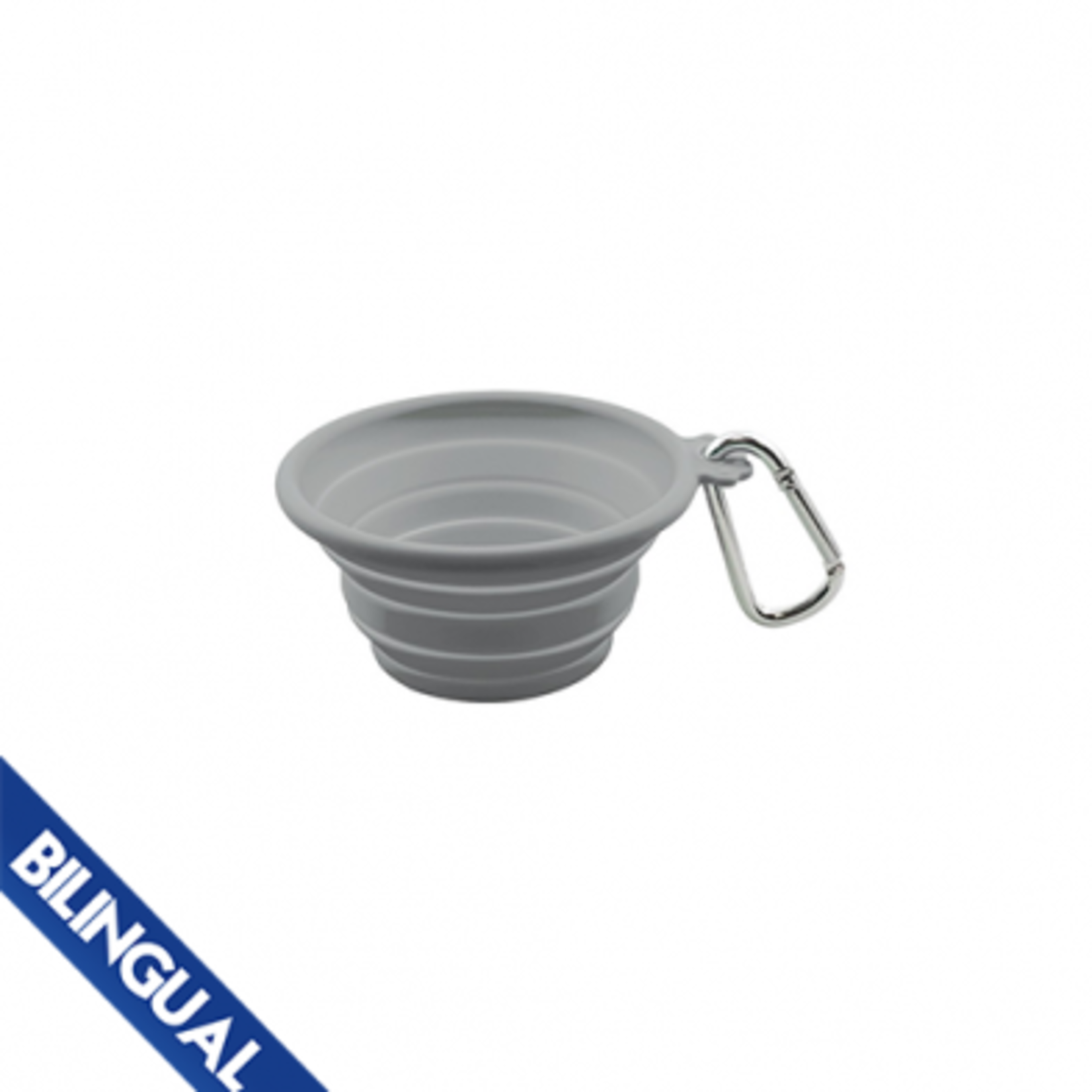 Fou Fou foufouBRANDS Silicone Collapsible Travel Bowl Grey Medium