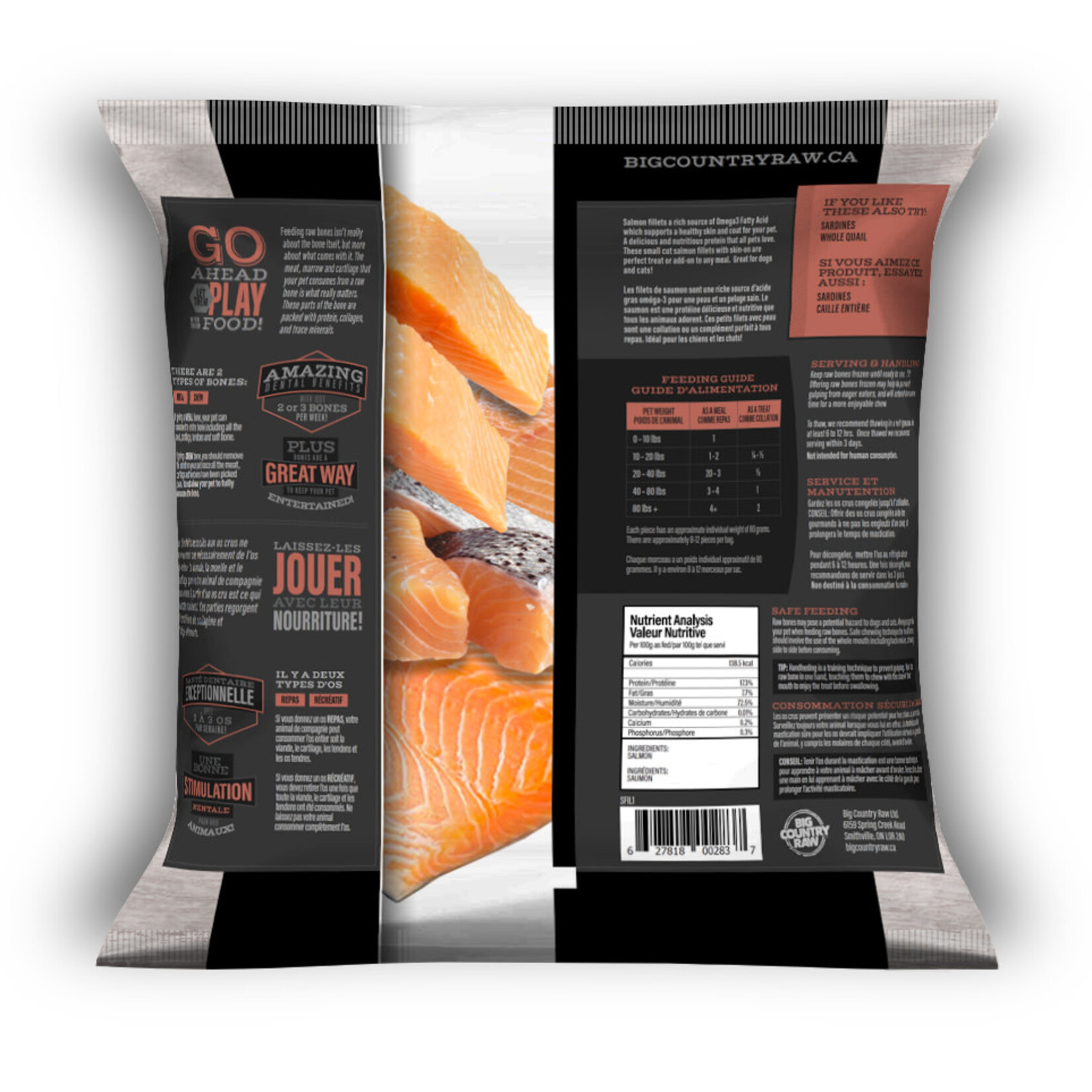 Big Country Raw Big Country Raw Salmon Fillets 1lb