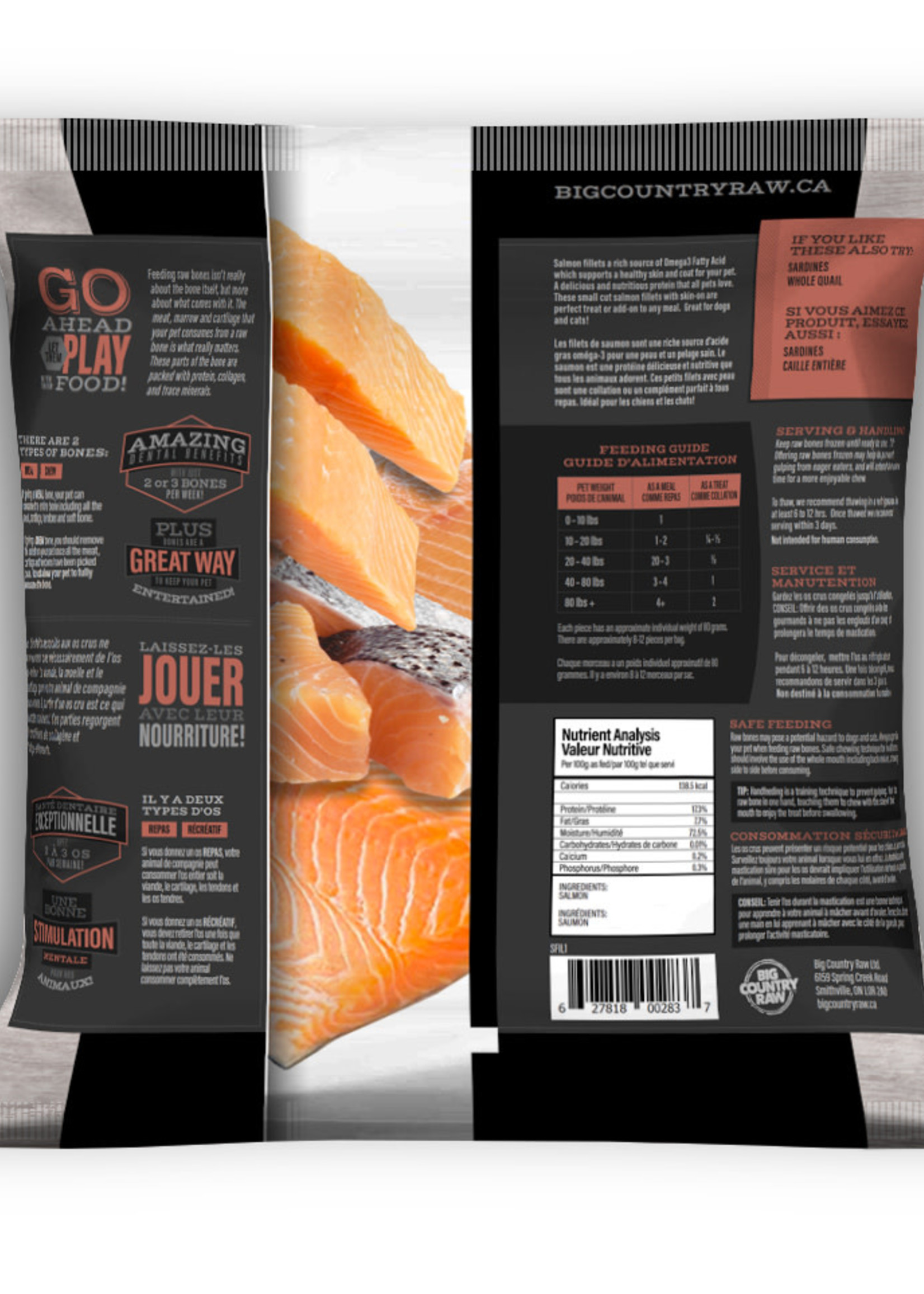 Big Country Raw Big Country Raw Salmon Fillets 1lb
