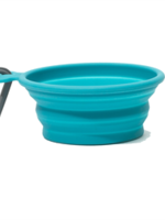 Messy Mutts Messy Mutts Silicone Collapsible Bowl with hook Blue Small