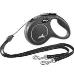Flexi Flexi New Classic Duo Cord Leash 5 Meters Medium Black (2 dogs)