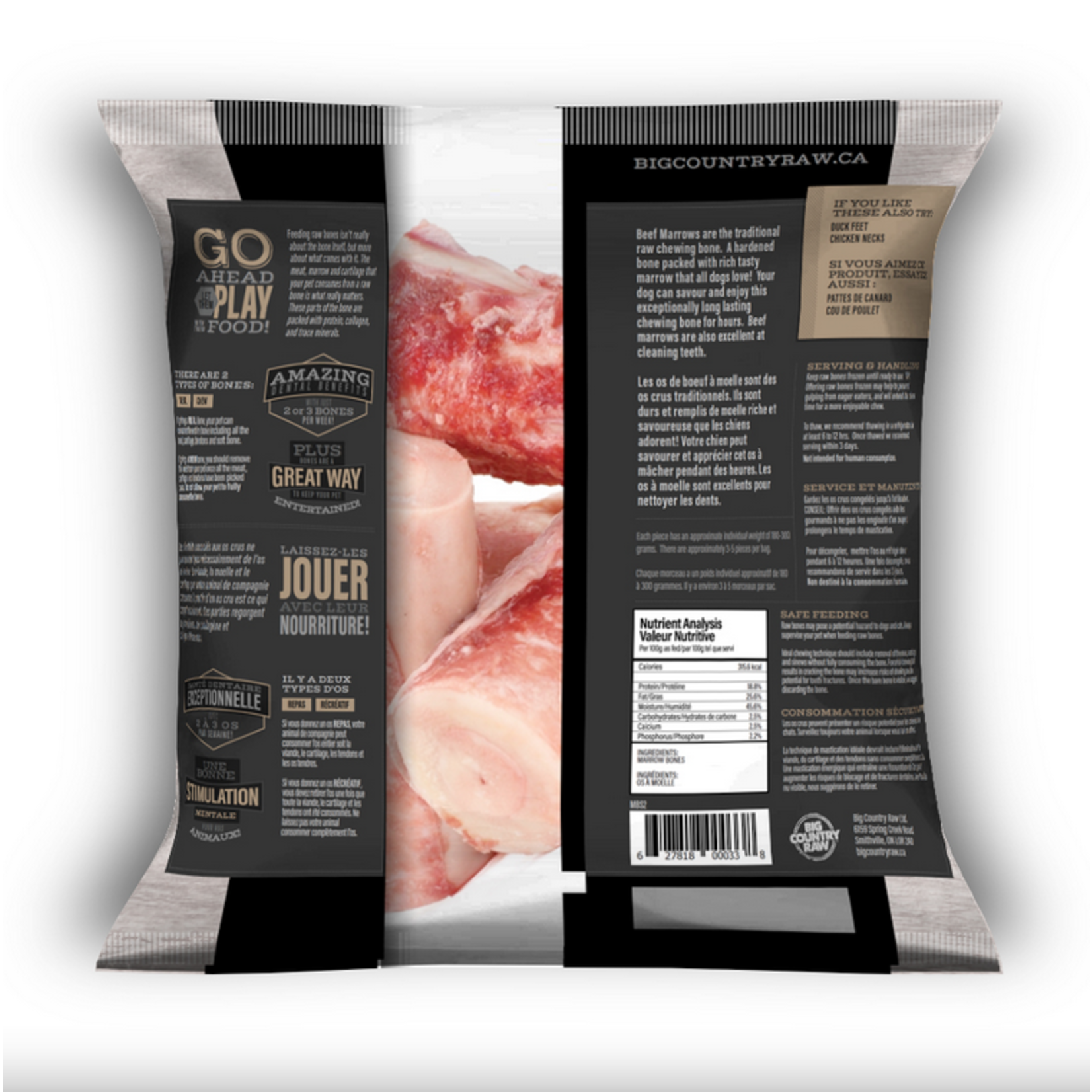 Big Country Raw Big Country Raw Beef Marrow Bone Large 2lbs