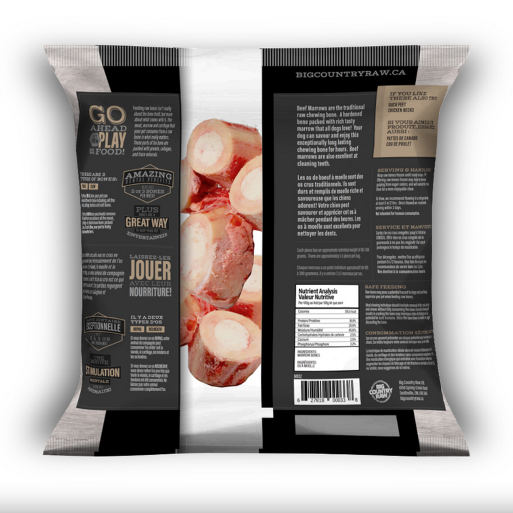 Big Country Raw Big Country Raw Beef Marrow Bone Small 2lbs