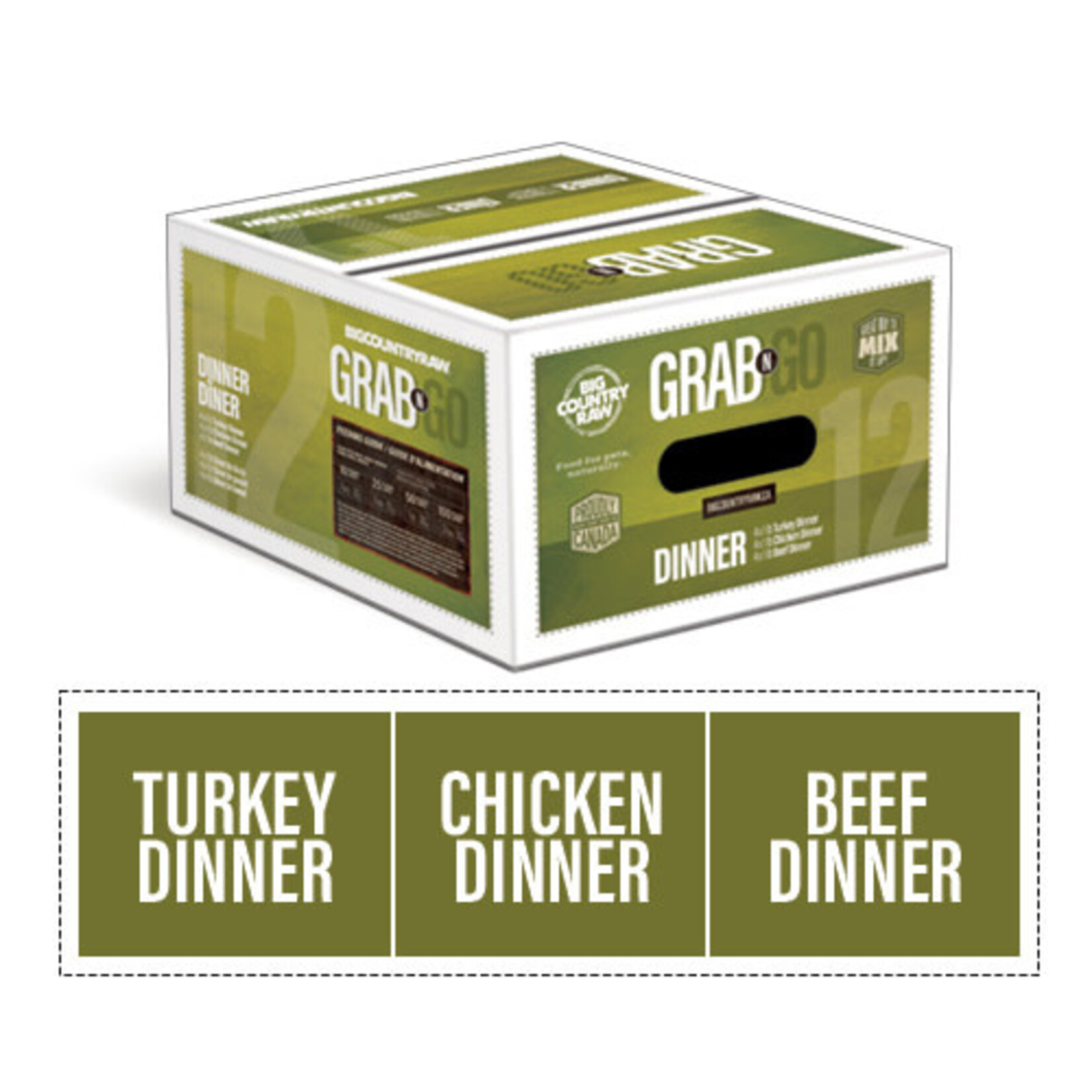 Big Country Raw Big Country Raw Grab N Go Dinner 12lbs