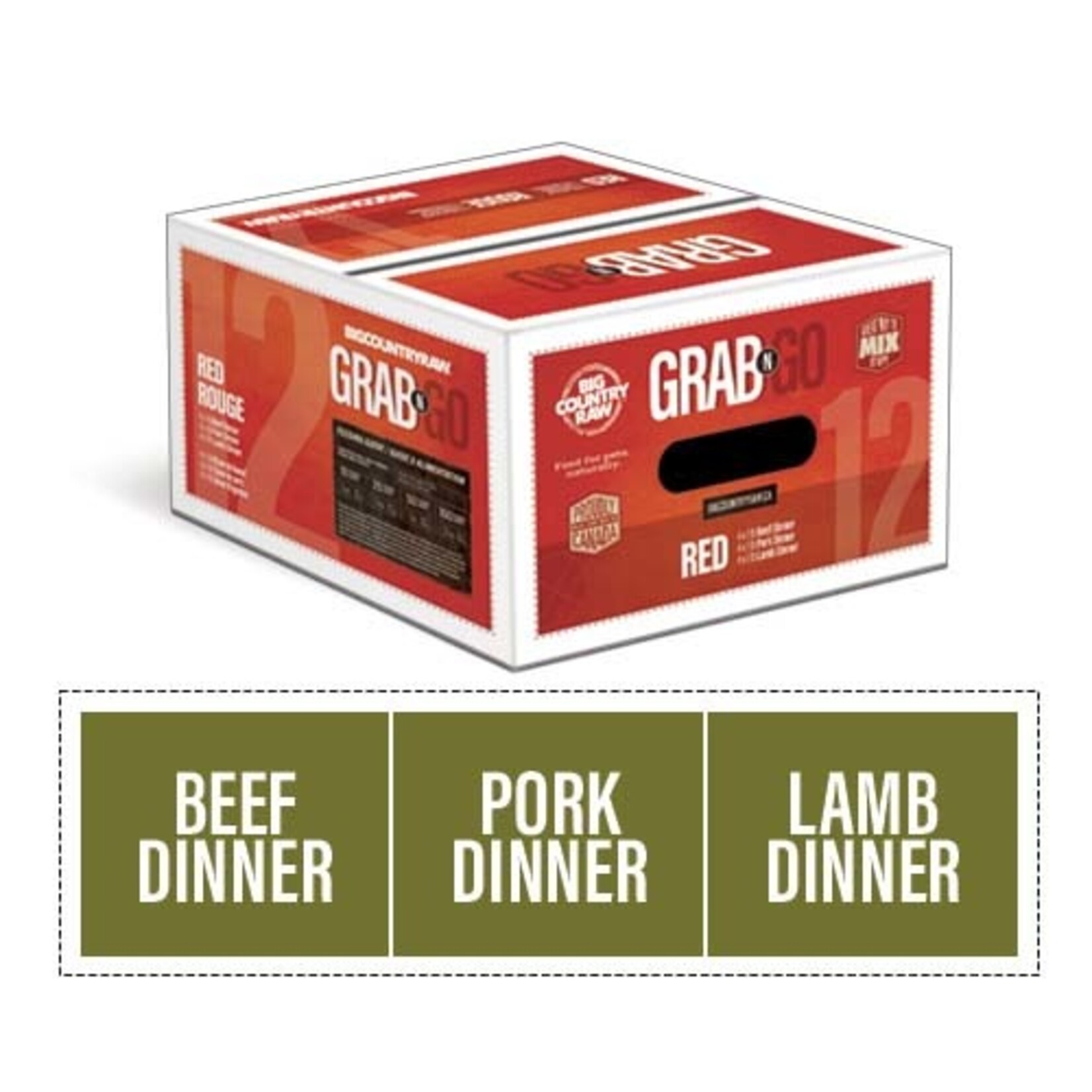 Big Country Raw Big Country Raw Grab N Go Red 12lbs