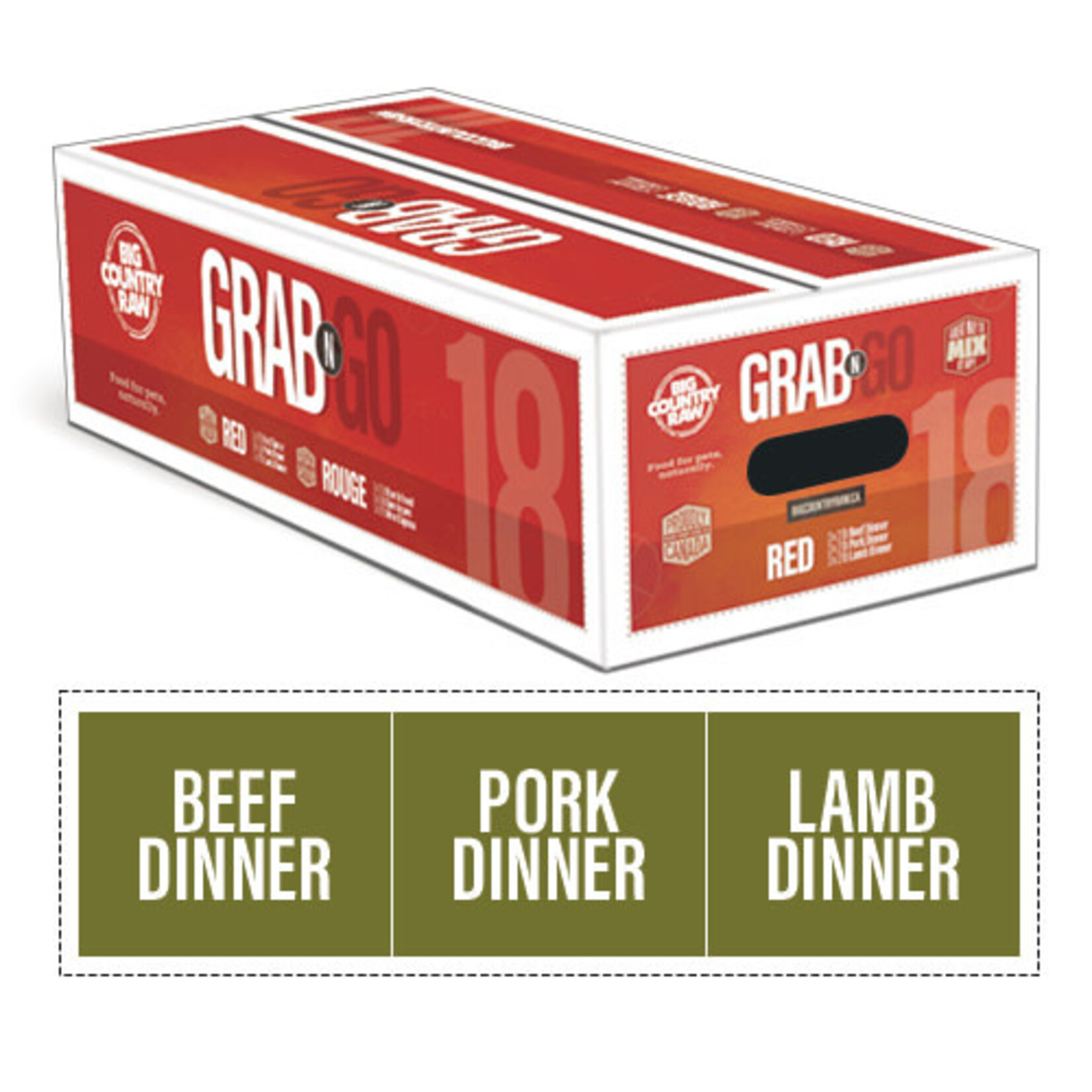 Big Country Raw Big Country Raw Grab N Go Red 18lbs