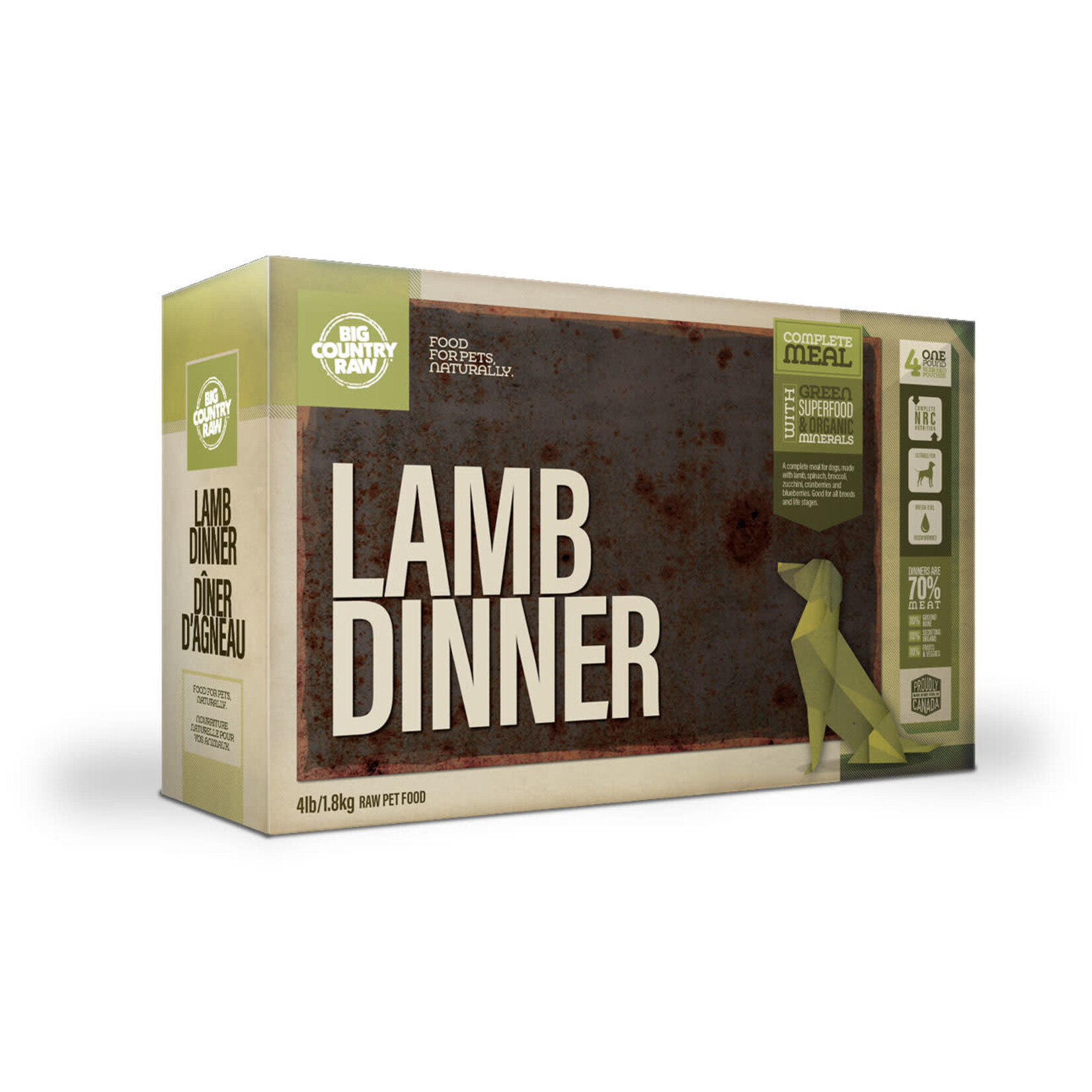 Big Country Raw Big Country Raw Lamb Dinner Carton 4lbs