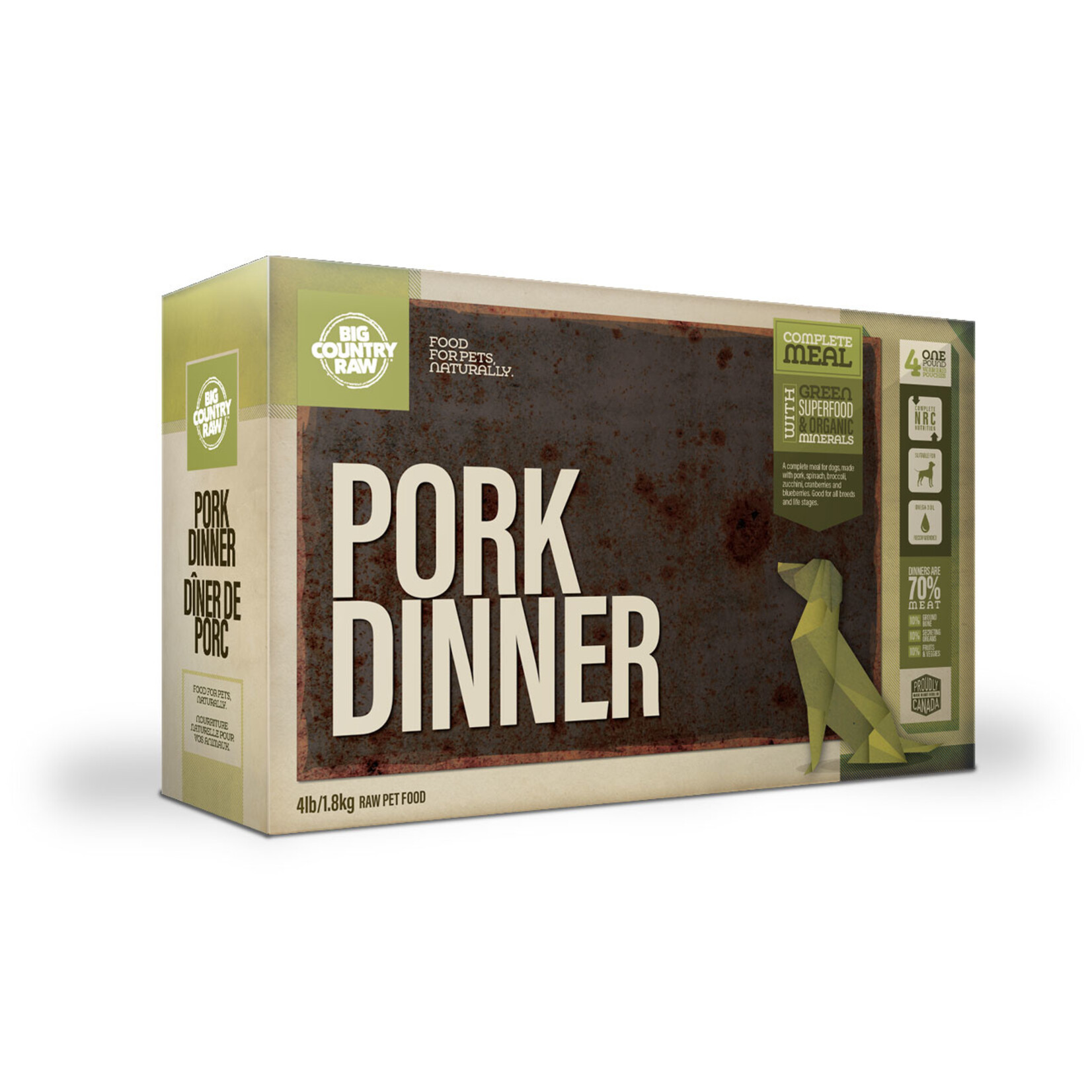 Big Country Raw Big Country Raw Pork Dinner Carton 4lbs