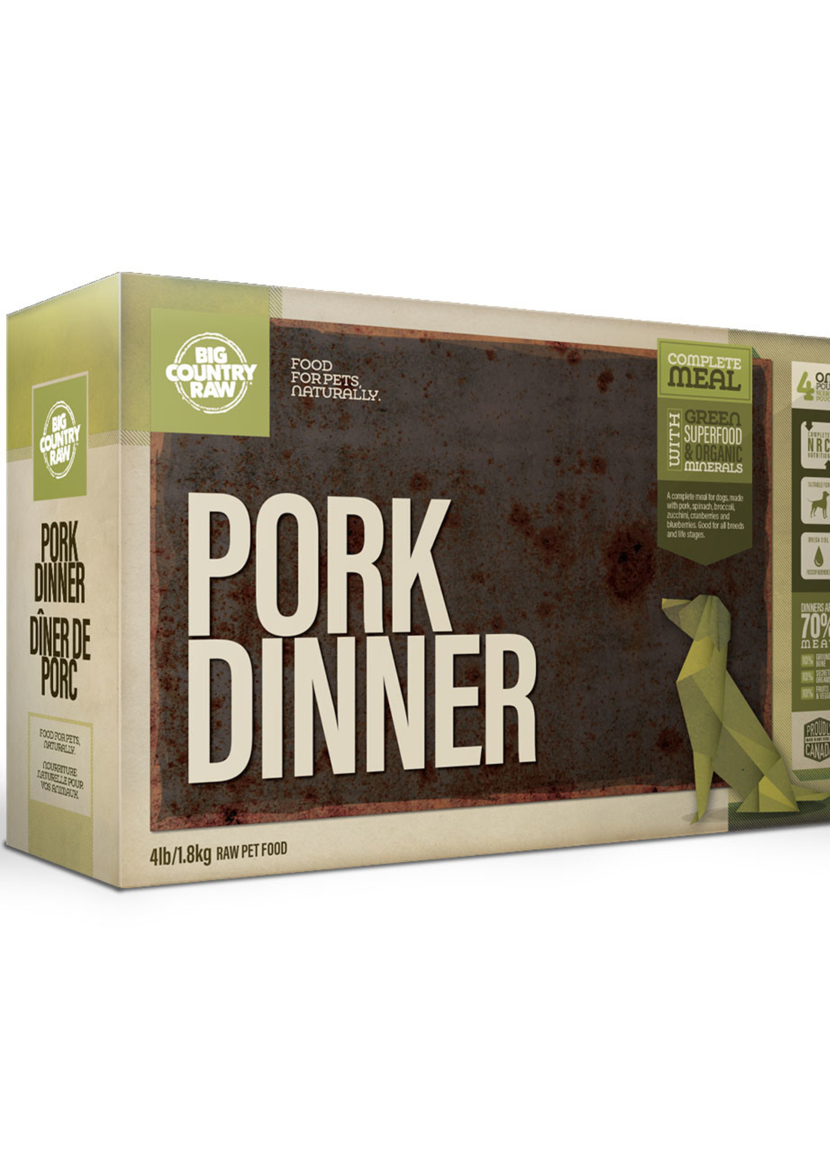 Big Country Raw Big Country Raw Pork Dinner Carton 4lbs