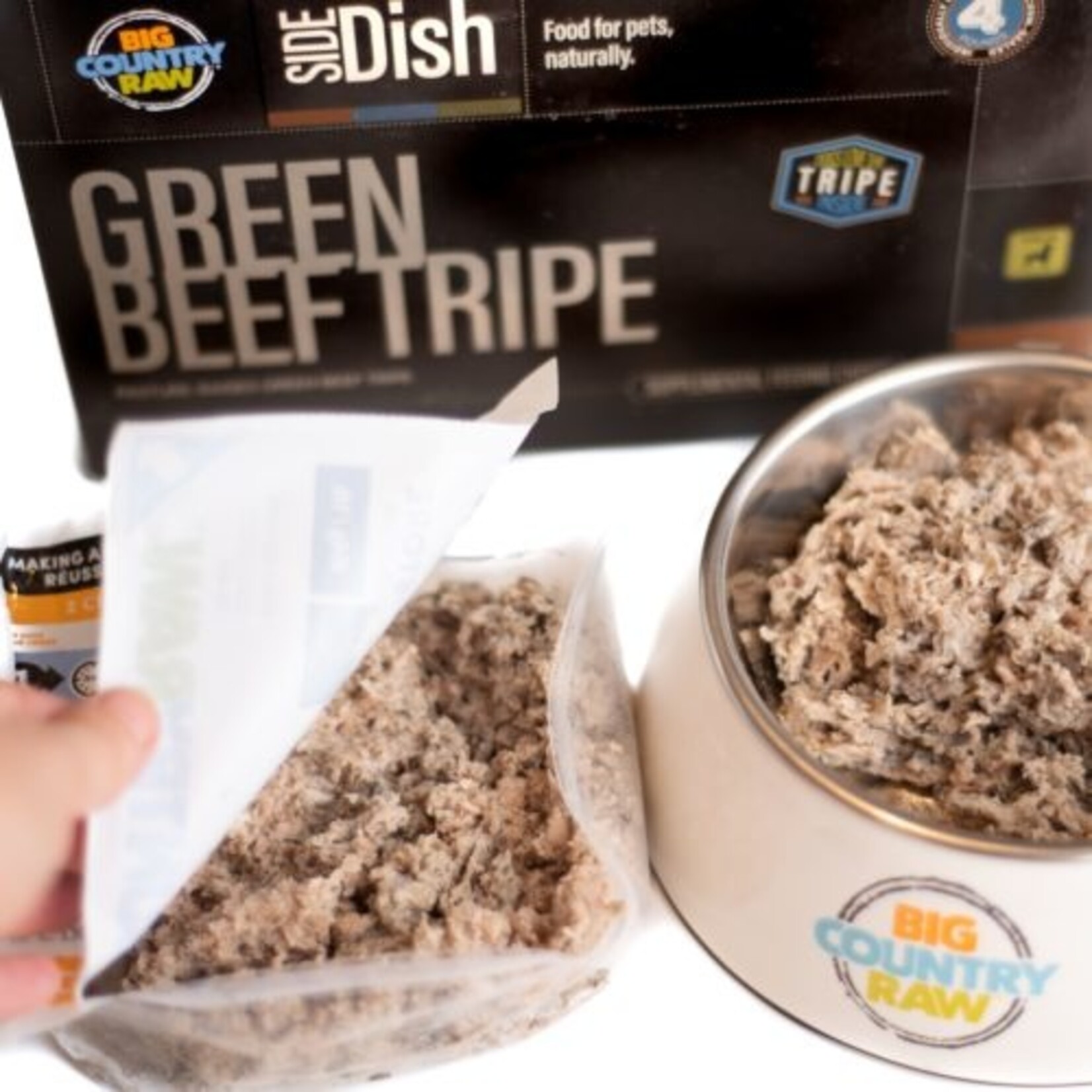 Big Country Raw Big Country Raw Green  Beef Tripe Side Dish Carton 4lbs