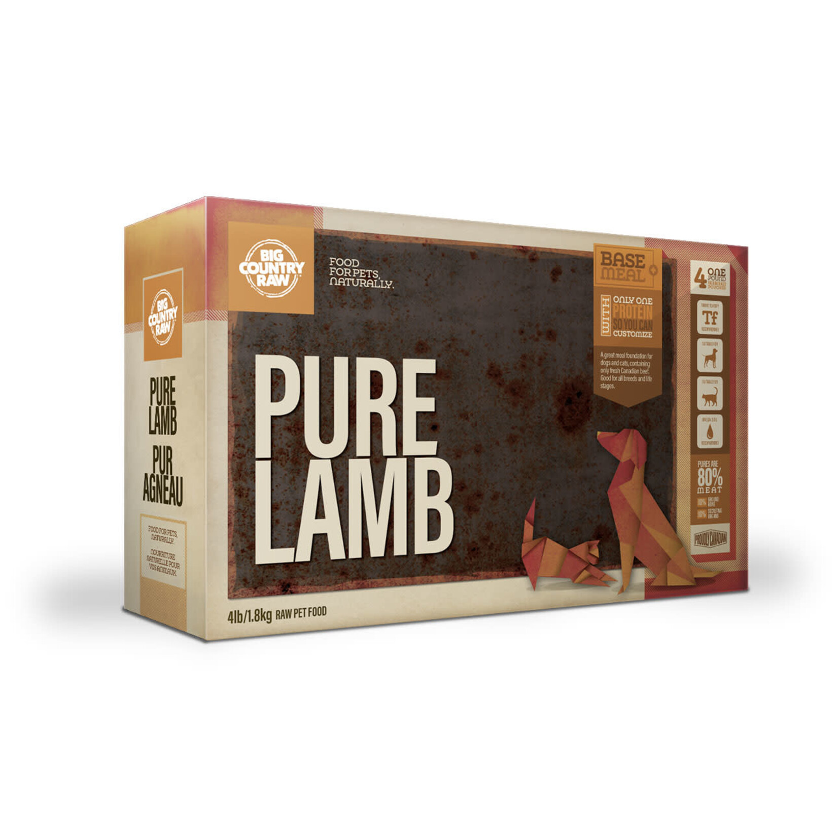 Big Country Raw Big Country Raw Pure Lamb Carton 4lbs