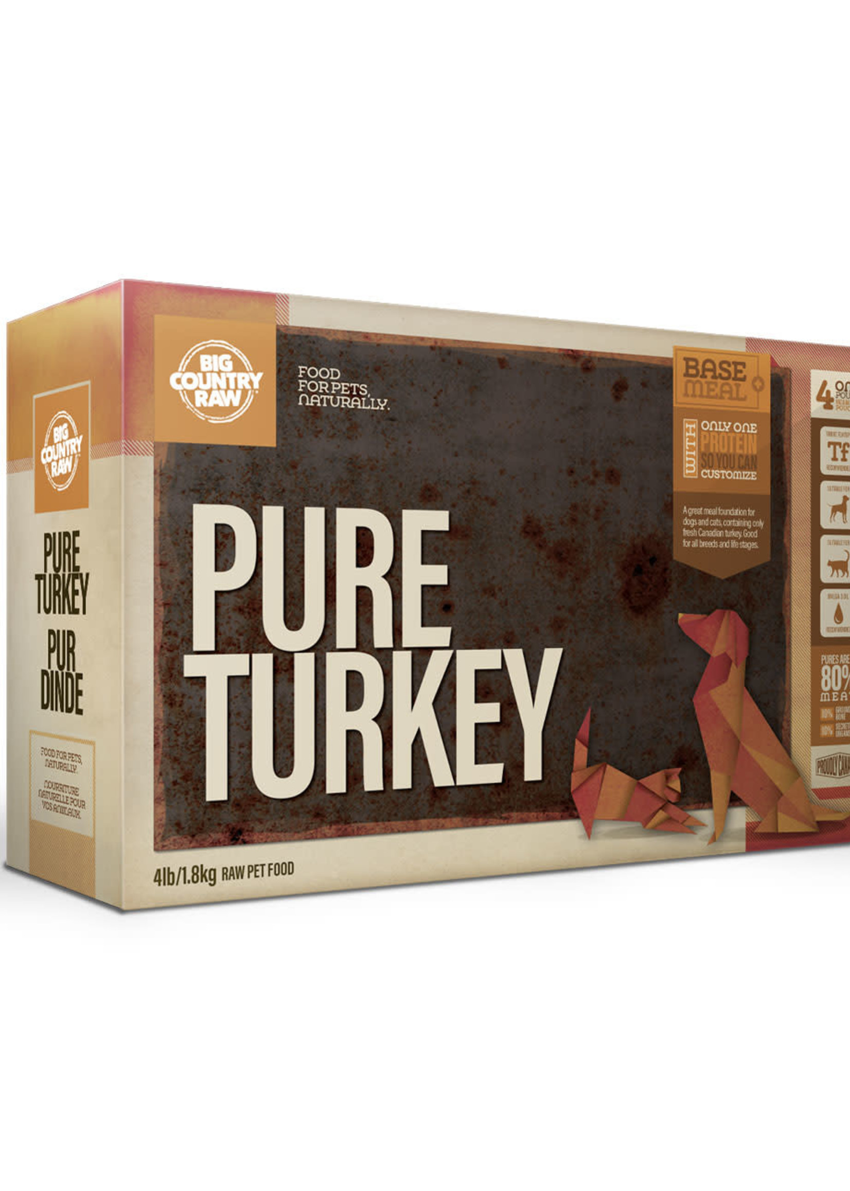 Big Country Raw Big Country Raw Pure Turkey Carton 4lbs