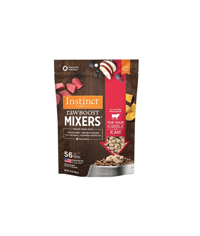 Instinct Raw Freeze Dried Mixers For Dogs Beef 14oz Heritage Pet and