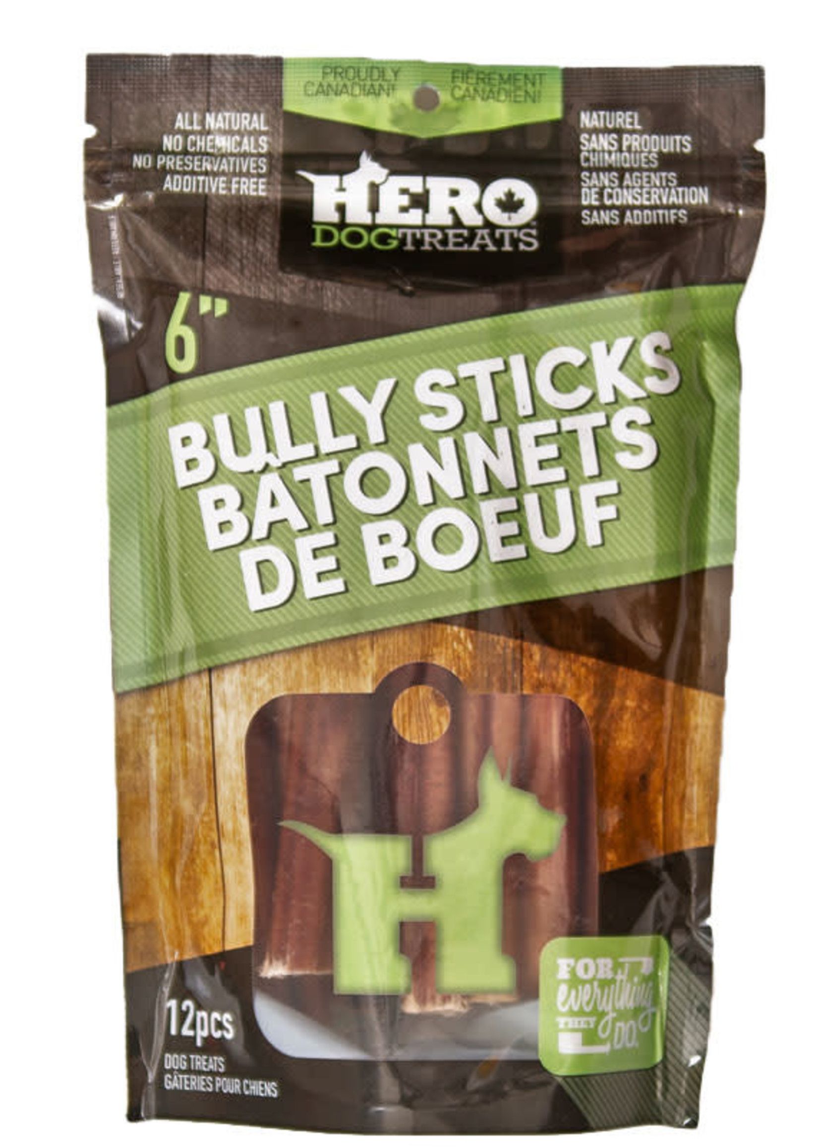 Hero Bully Stick Chew 6 inch 12PK