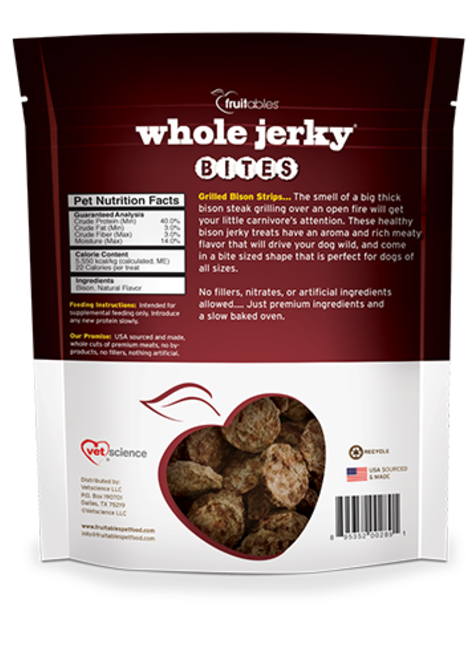 Fruitables Fruitables® Grilled Bison & Apple Whole Jerky® Bites Dog Treat 5 oz