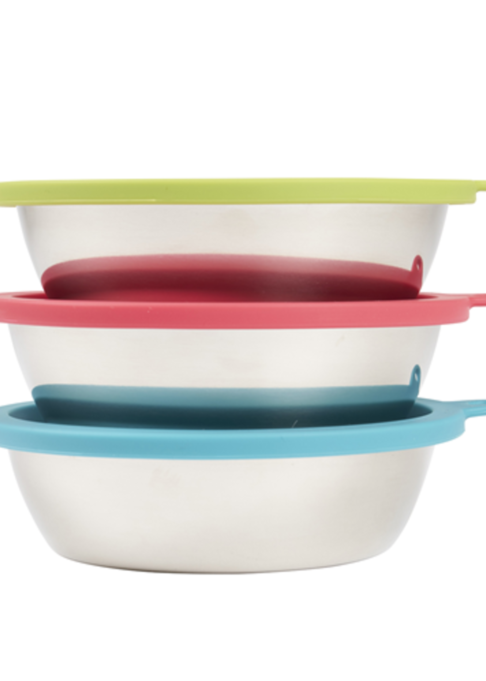 Messy Mutts Messy Mutts 6 Piece Bowl and Lid Set Medium (3 of each)