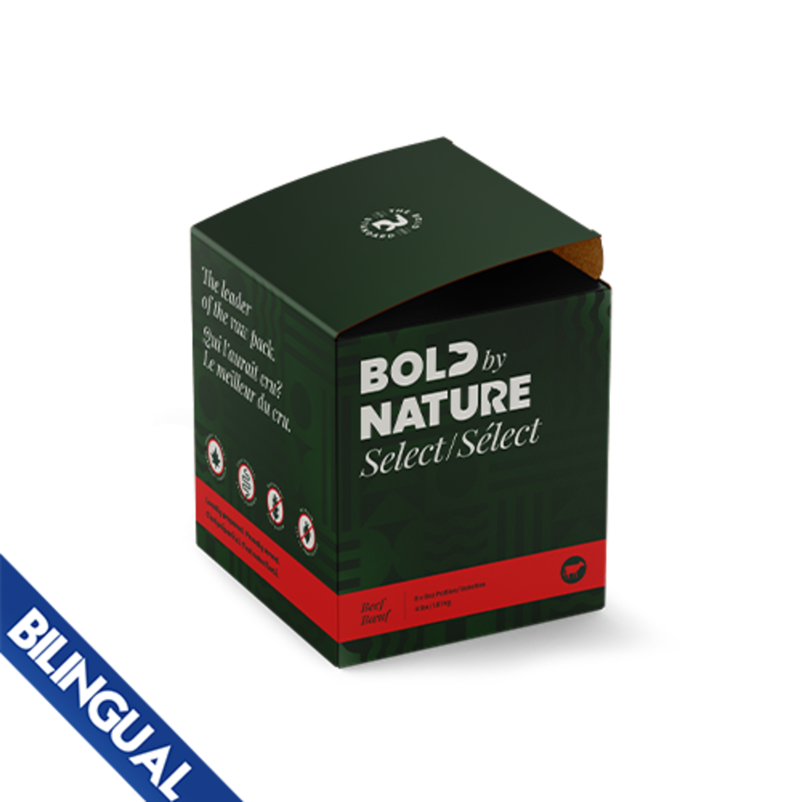 BOLD by Nature Bold Raw Dog Select Beef Patties 4 lb (8 x 8 oz)
