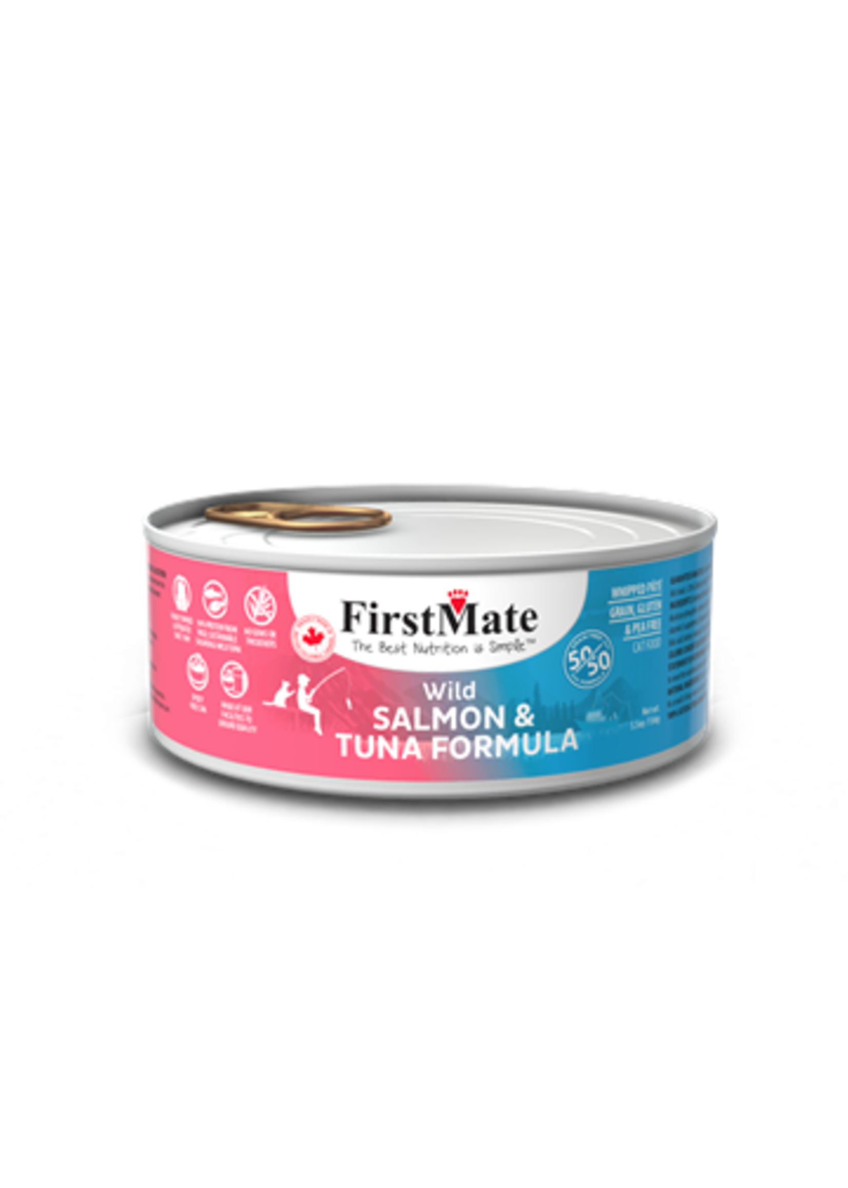 FirstMate FirstMate Grain Free 50-50 Blend Salmon Tuna Cat Can 156g