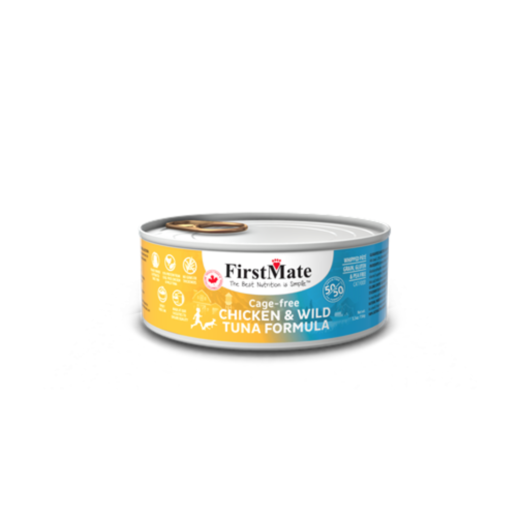 FirstMate FirstMate Grain Free 50-50 Blend Chicken Tuna Cat Can 156g