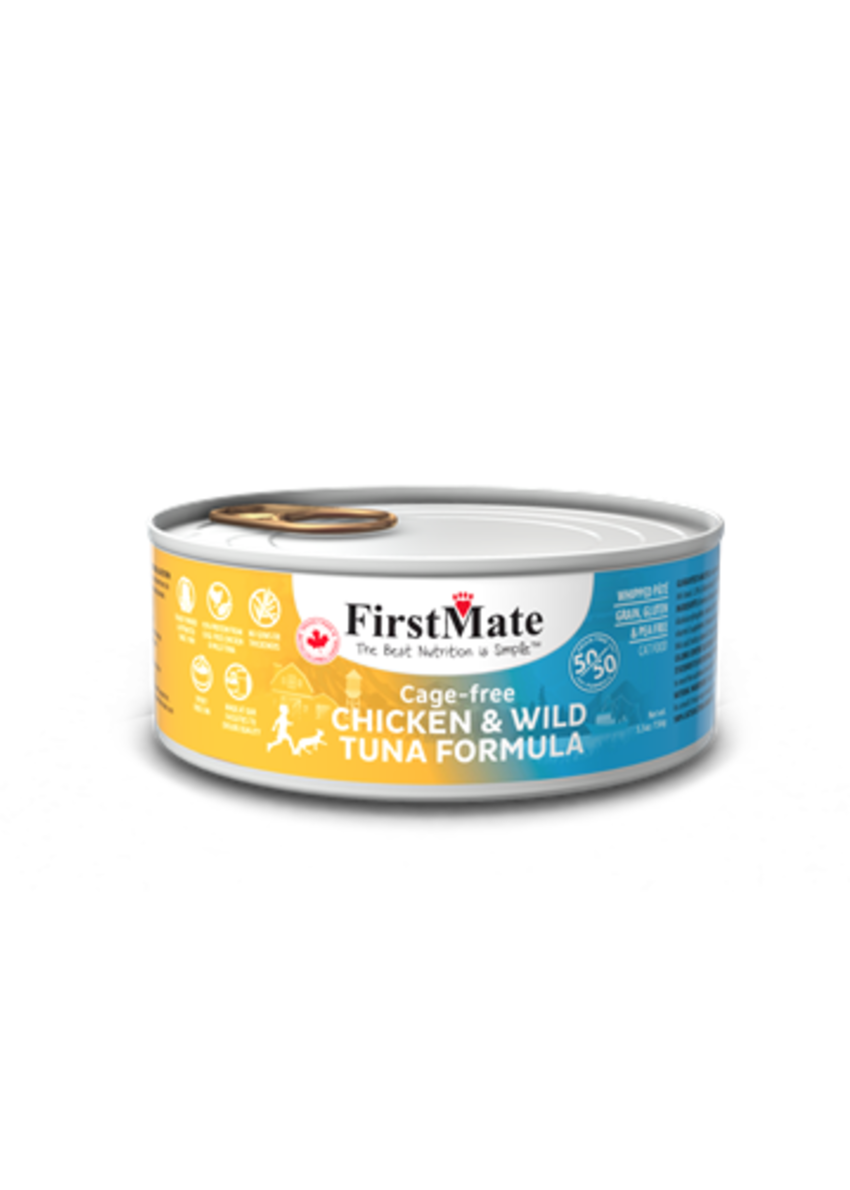 FirstMate FirstMate Grain Free 50-50 Blend Chicken Tuna Cat Can 156g