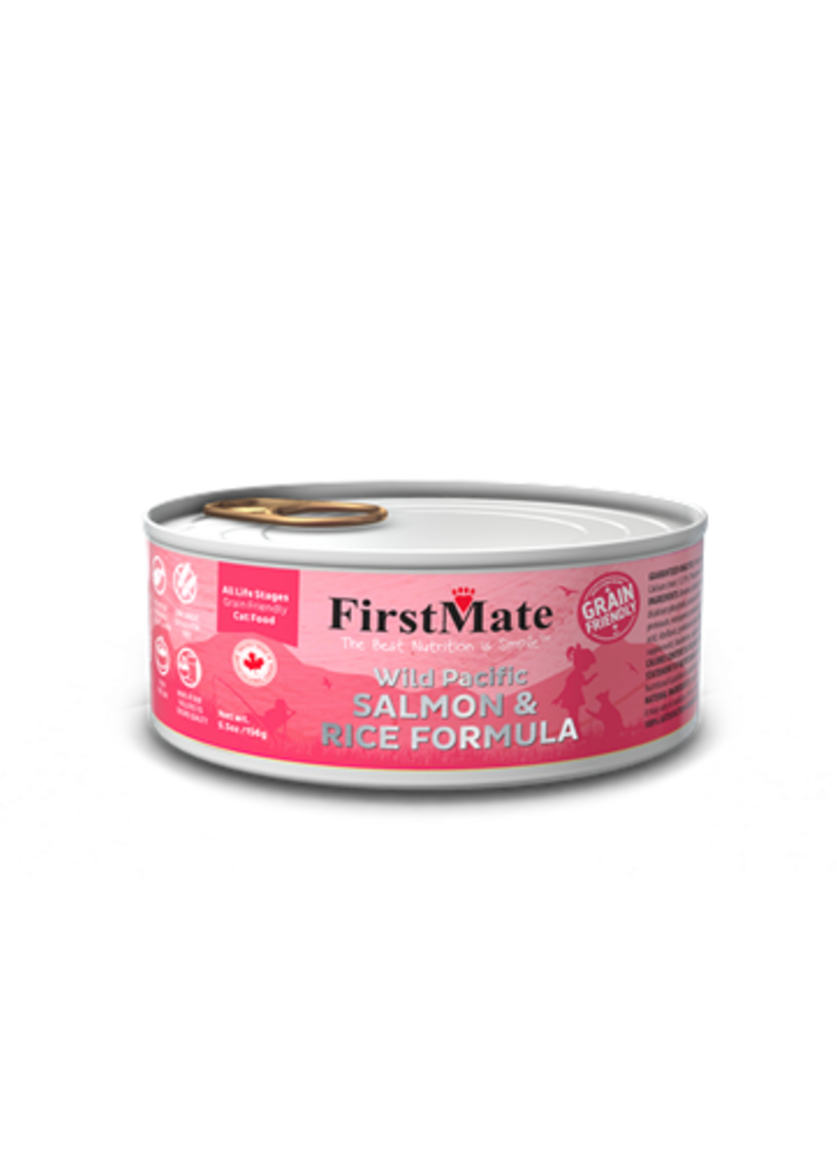 FirstMate Firstmate Grain Friendly Salmon with Rice Cat Can 156g 5.5oz