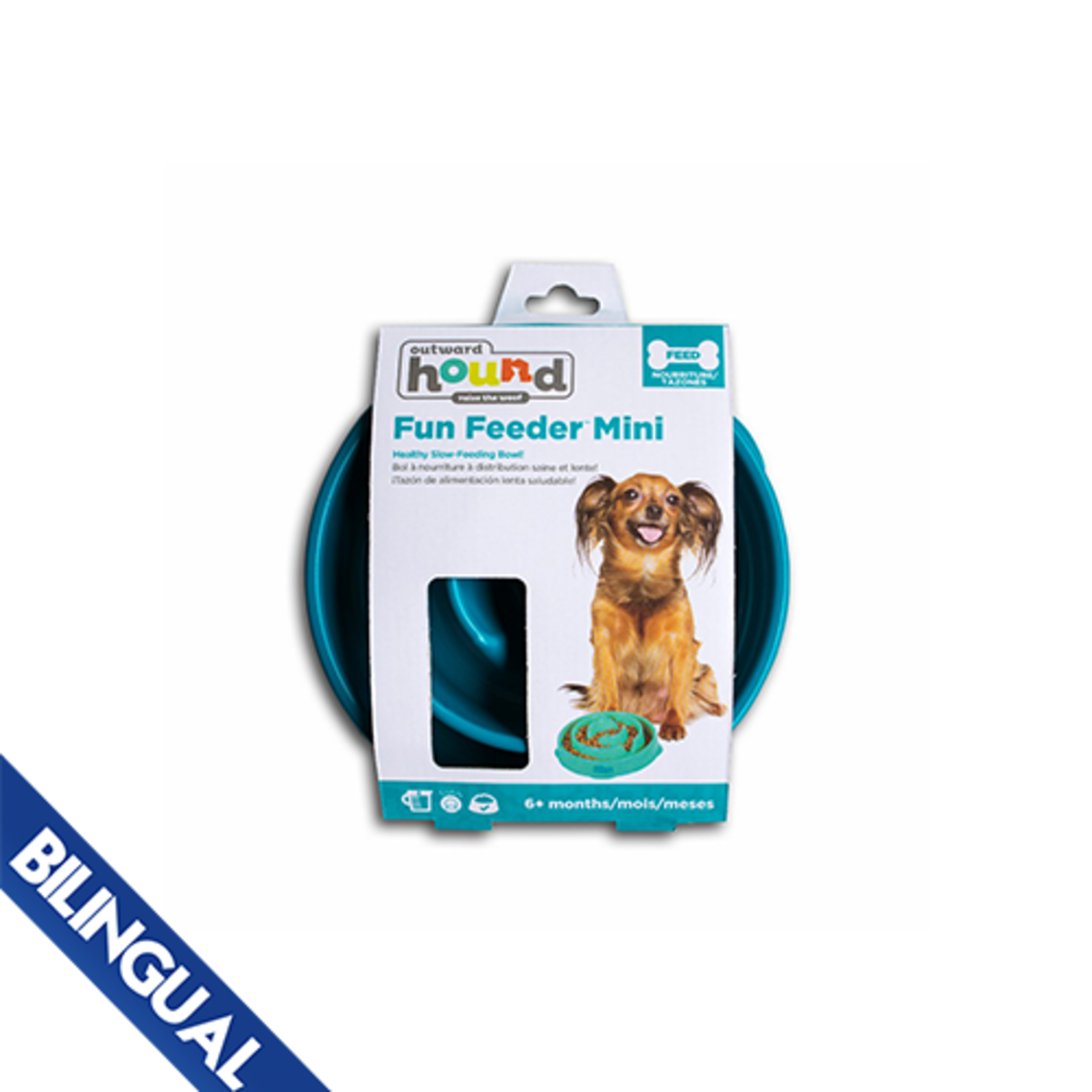 Outward Hound Outward Hound Fun Feeder Slo Bowl Med/Mini Teal