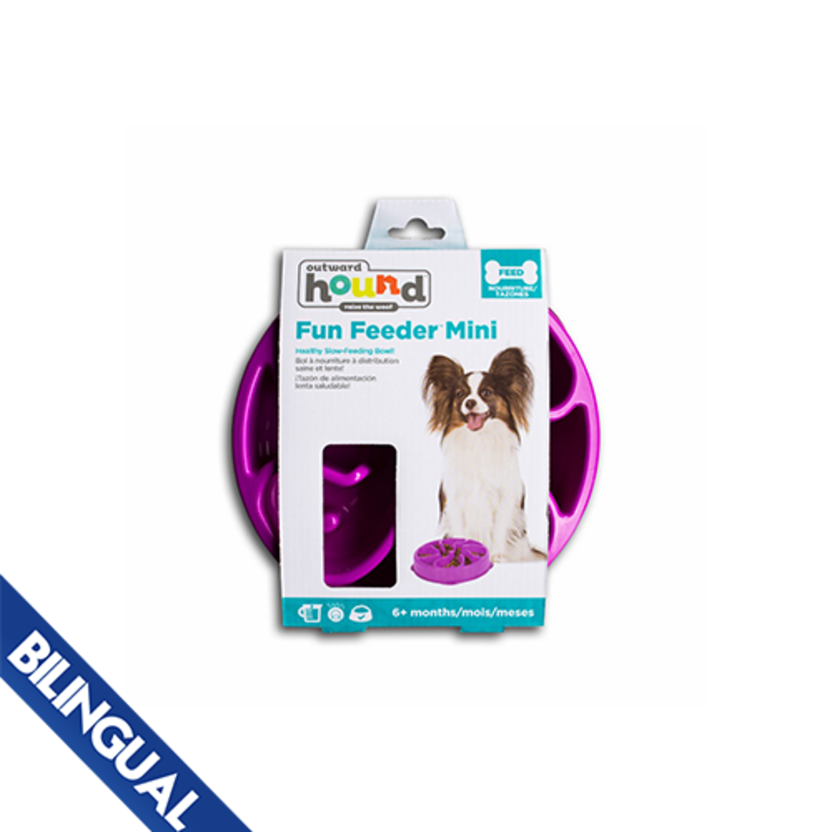 Outward Hound Outward Hound Fun Feeder Slo Bowl Med/Mini Purple